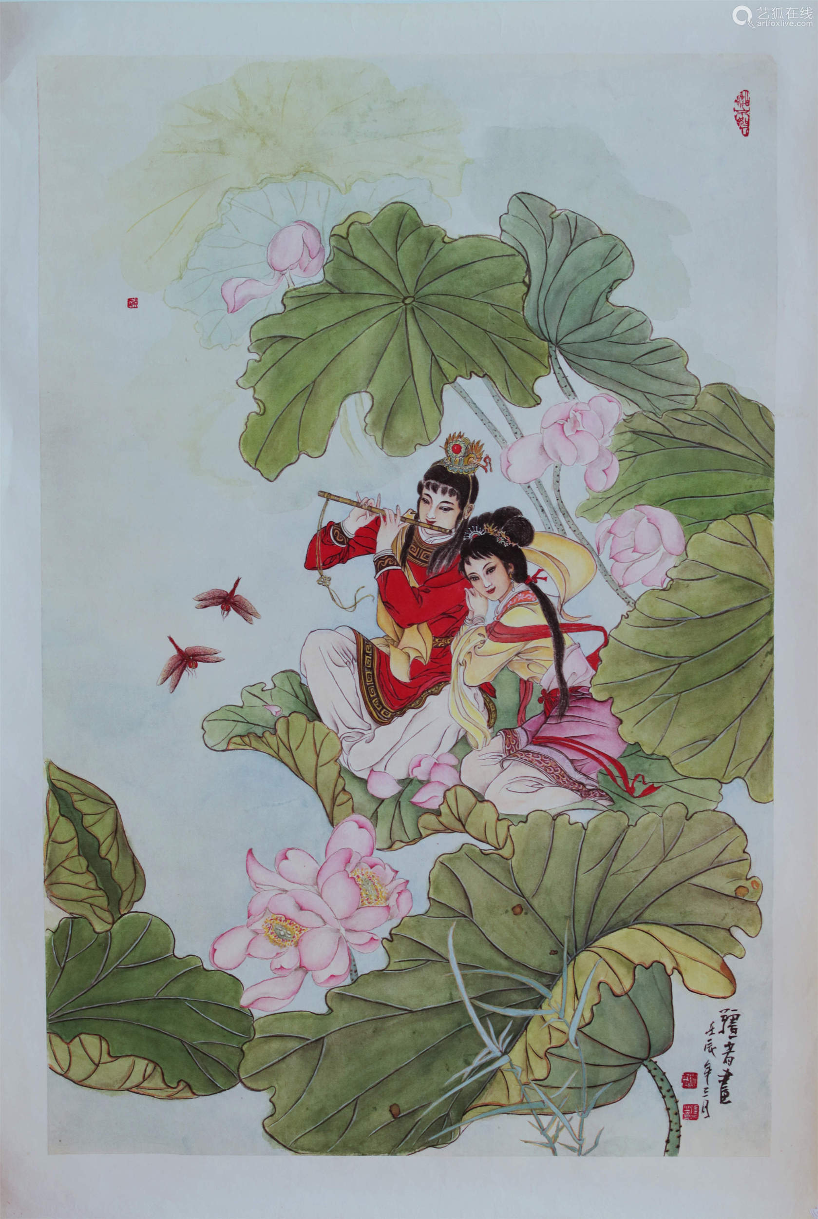 荷花仙子年画稿一张5375cm