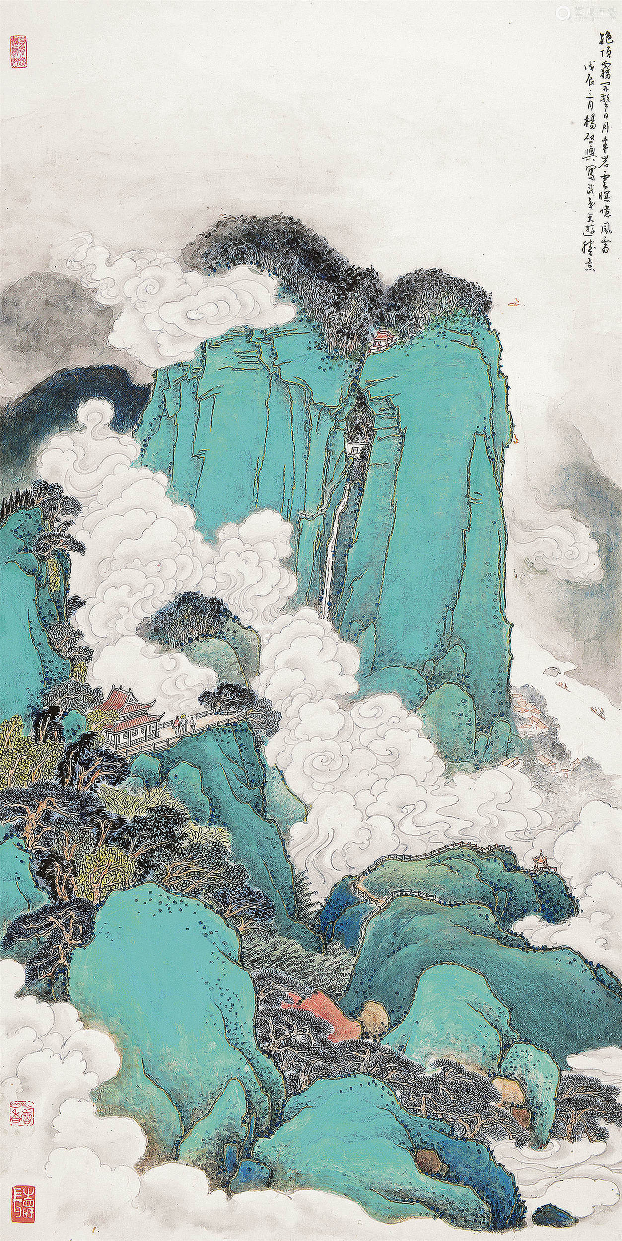 杨启与(1926～2009 天游胜景 镜片 设色纸本