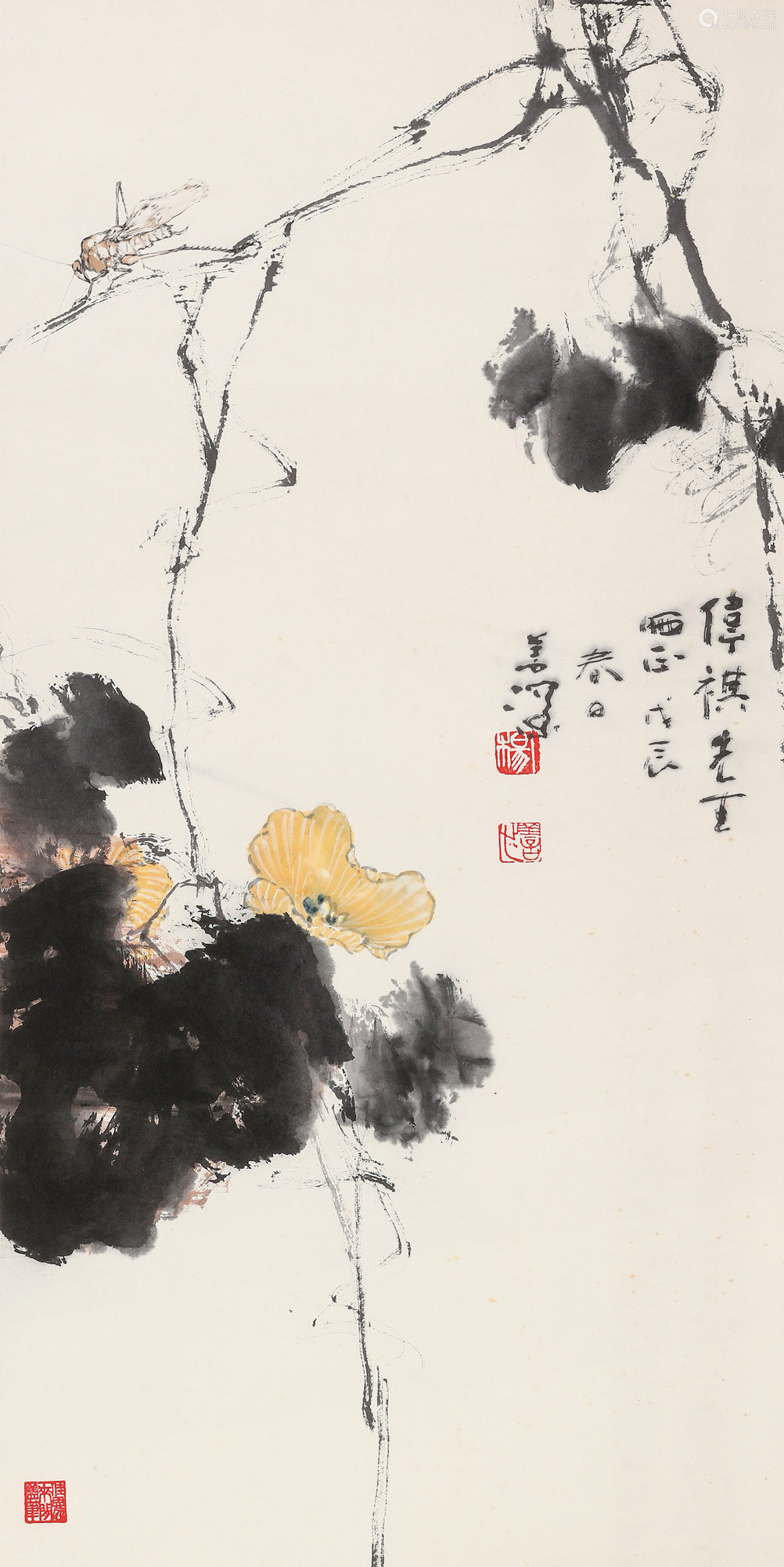 杨善深(1913～2004) 花鸟 镜心 设色纸本