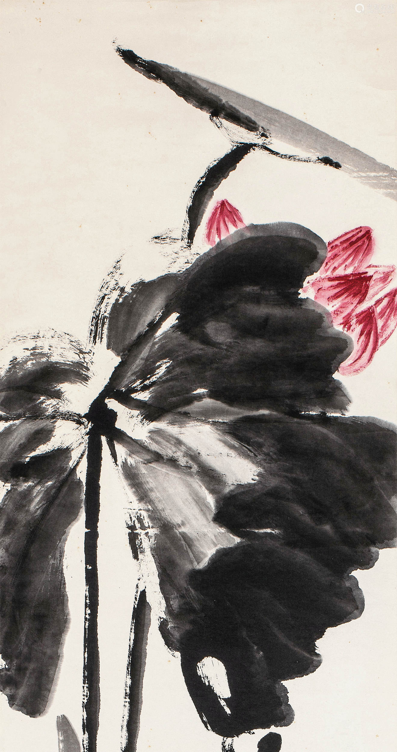 齐白石(1864～1957) 荷花 立轴 设色纸本