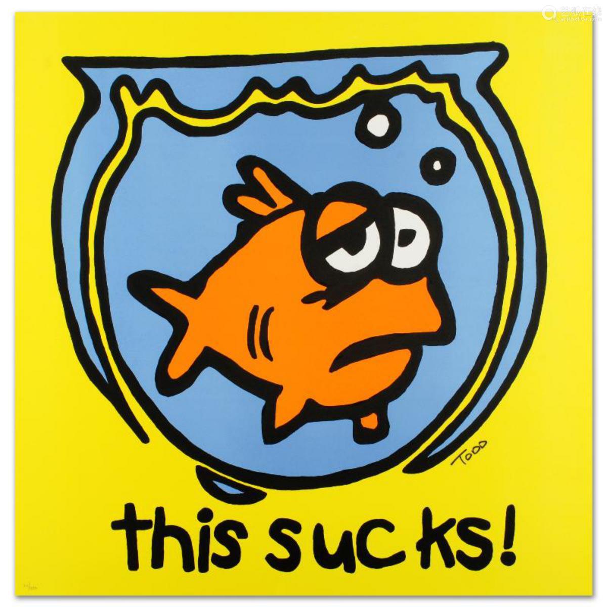 sucks,big a s s girls haiku "this sucks!" limited edition lithograph by todd