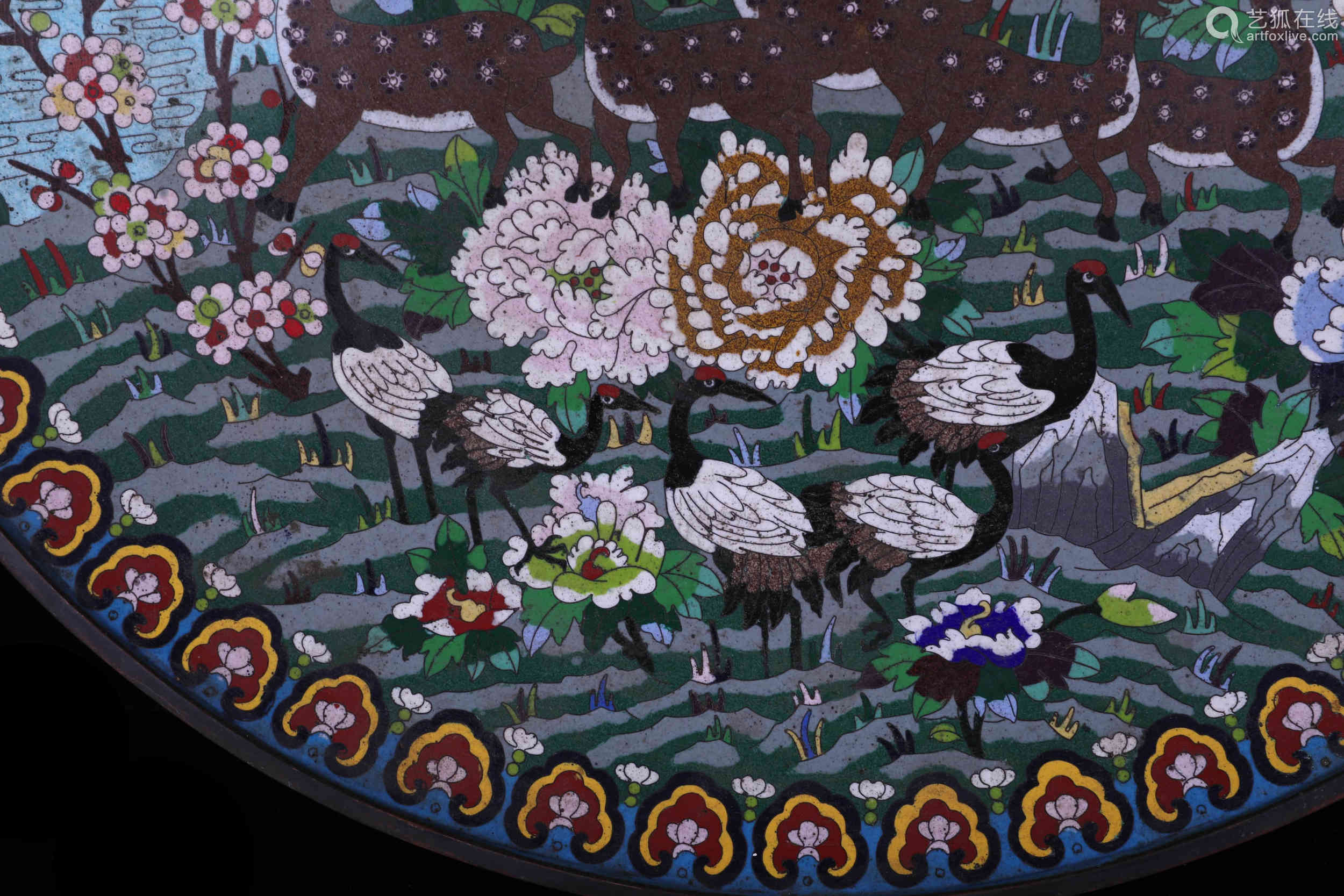 a chinese cloisonne plate
