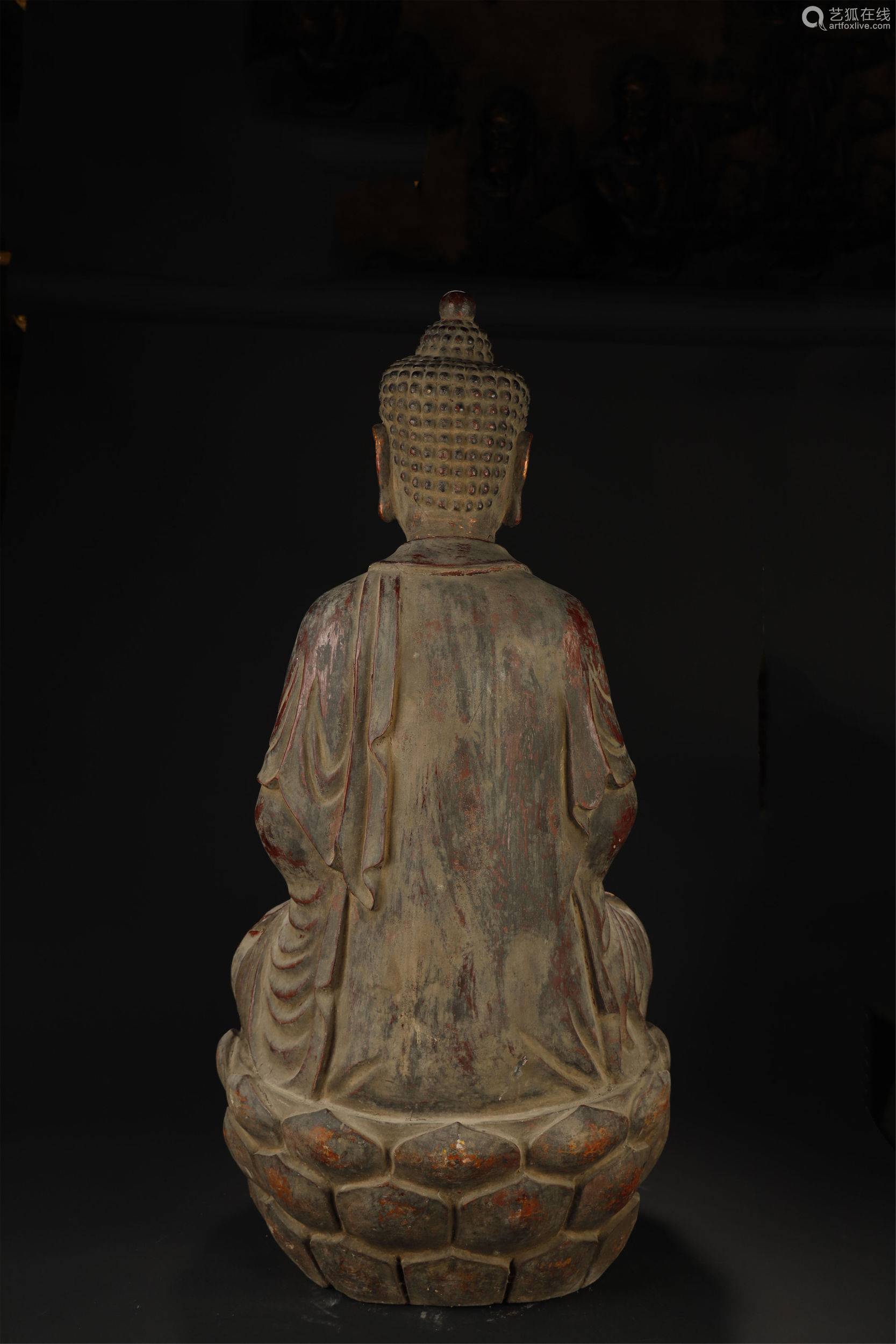 ming dynasty, lacquer wood buddha