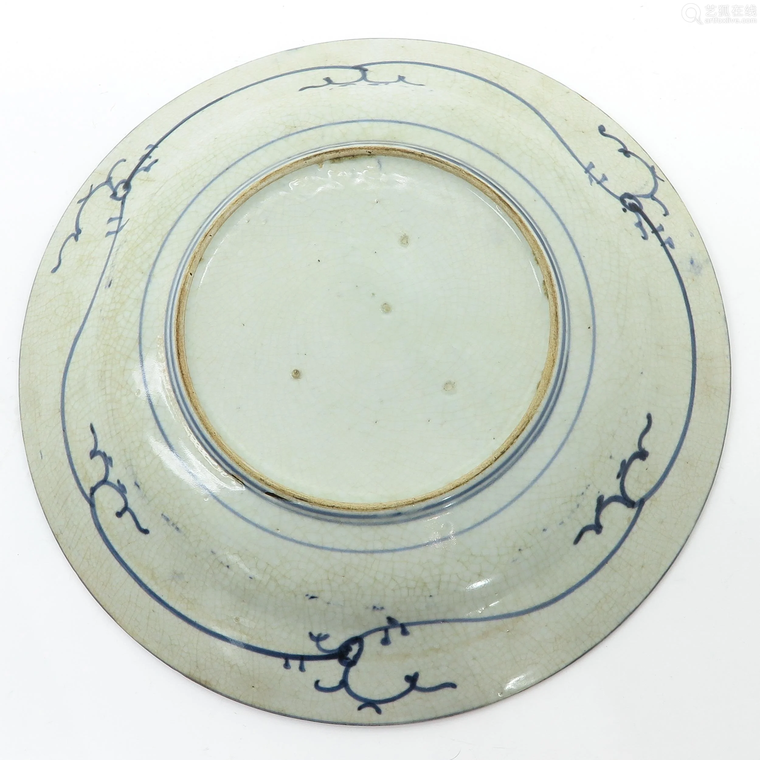 a jananese blue and white plate