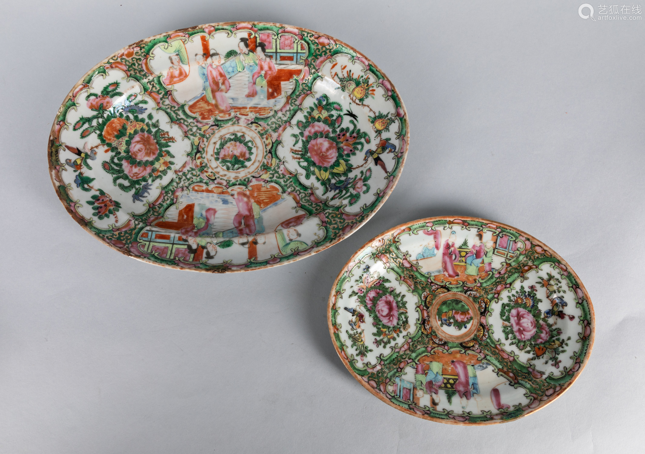 antiquerose,antiquebrass set of 19th chinese antique rose famille porcelain
