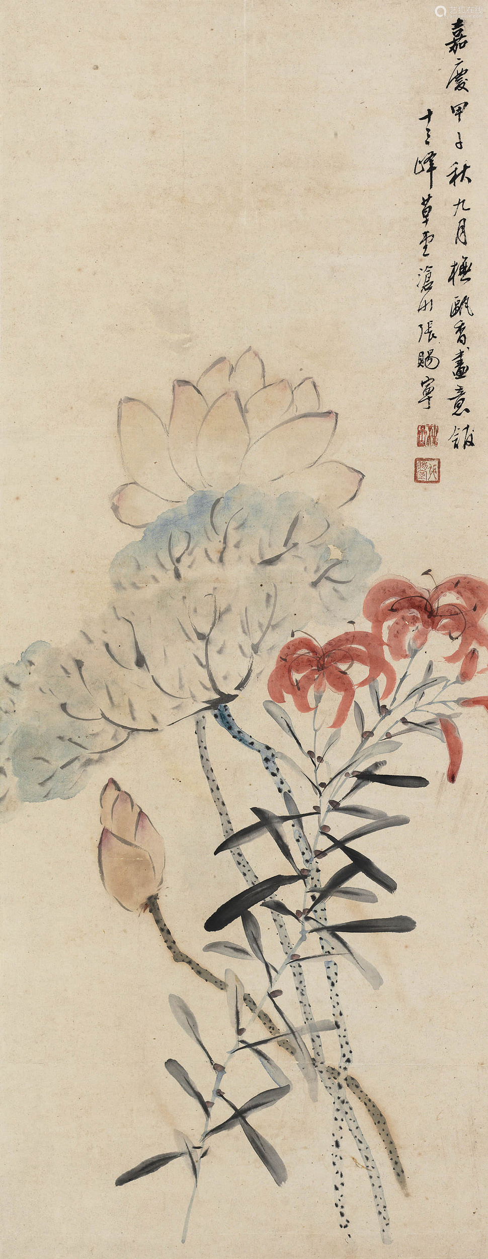 张赐宁(1743～1818 仿瓯香馆画意 立轴 设色纸本