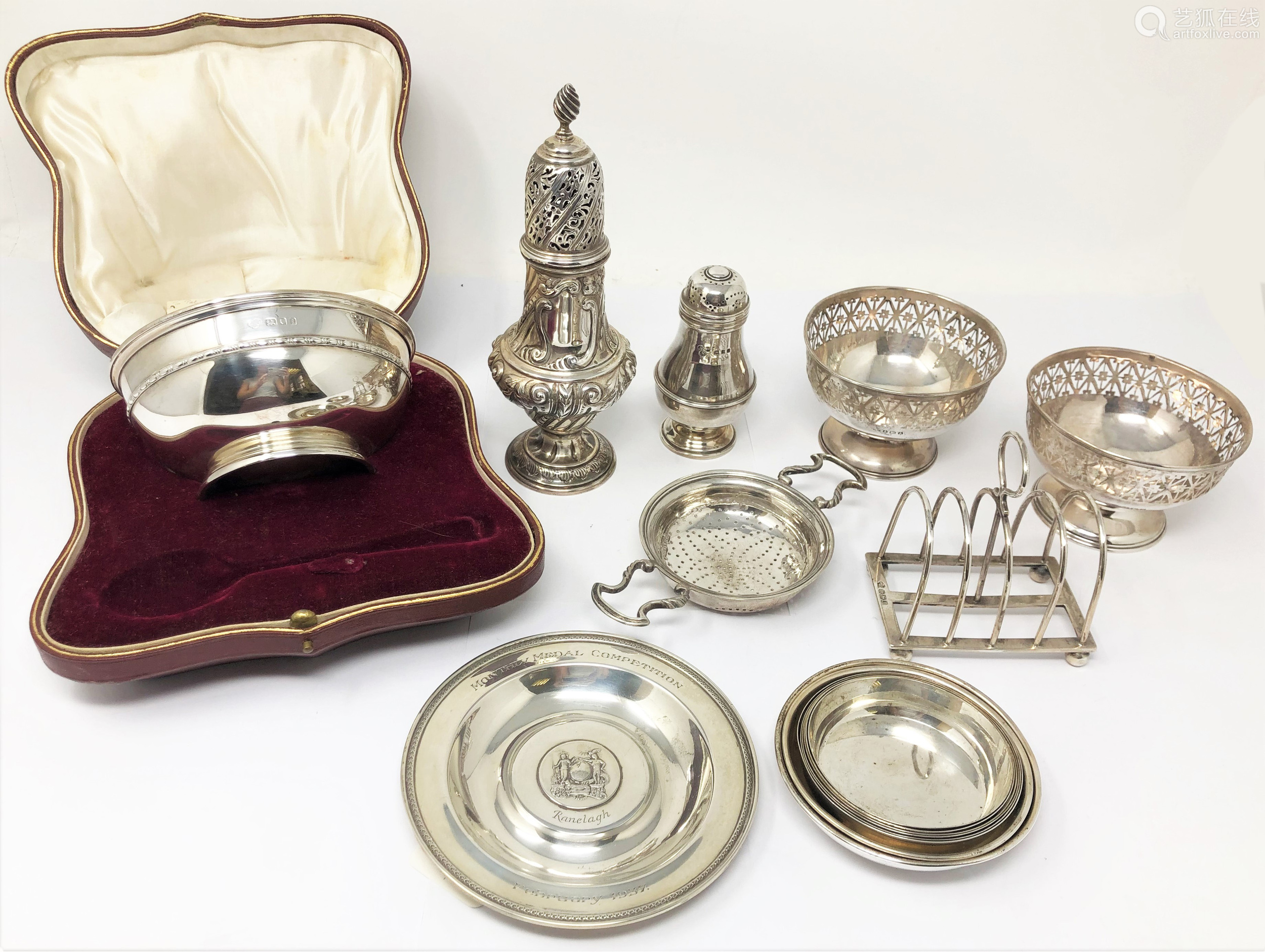 a group of english silver