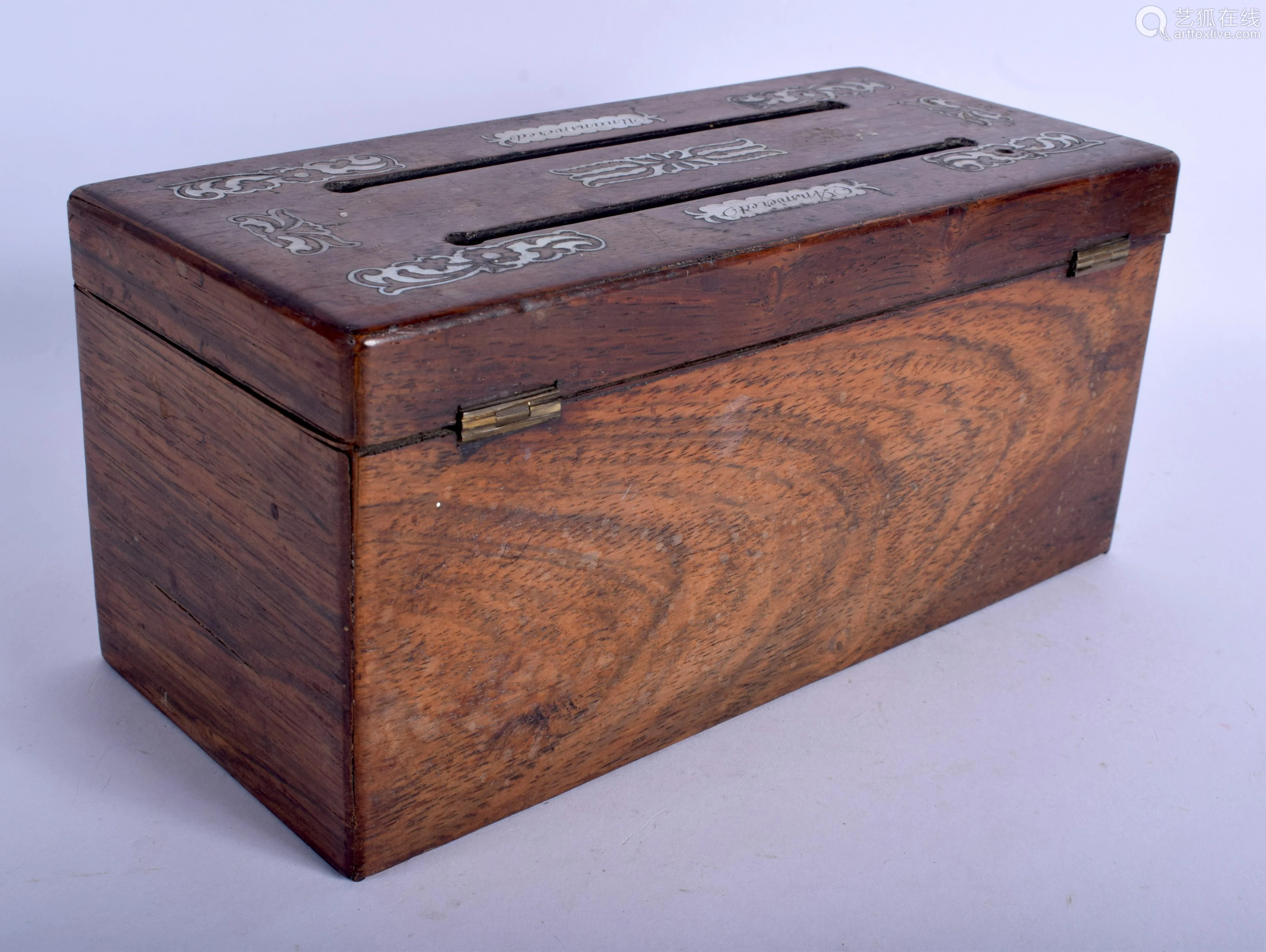 a victorian rosewood letter box. 23