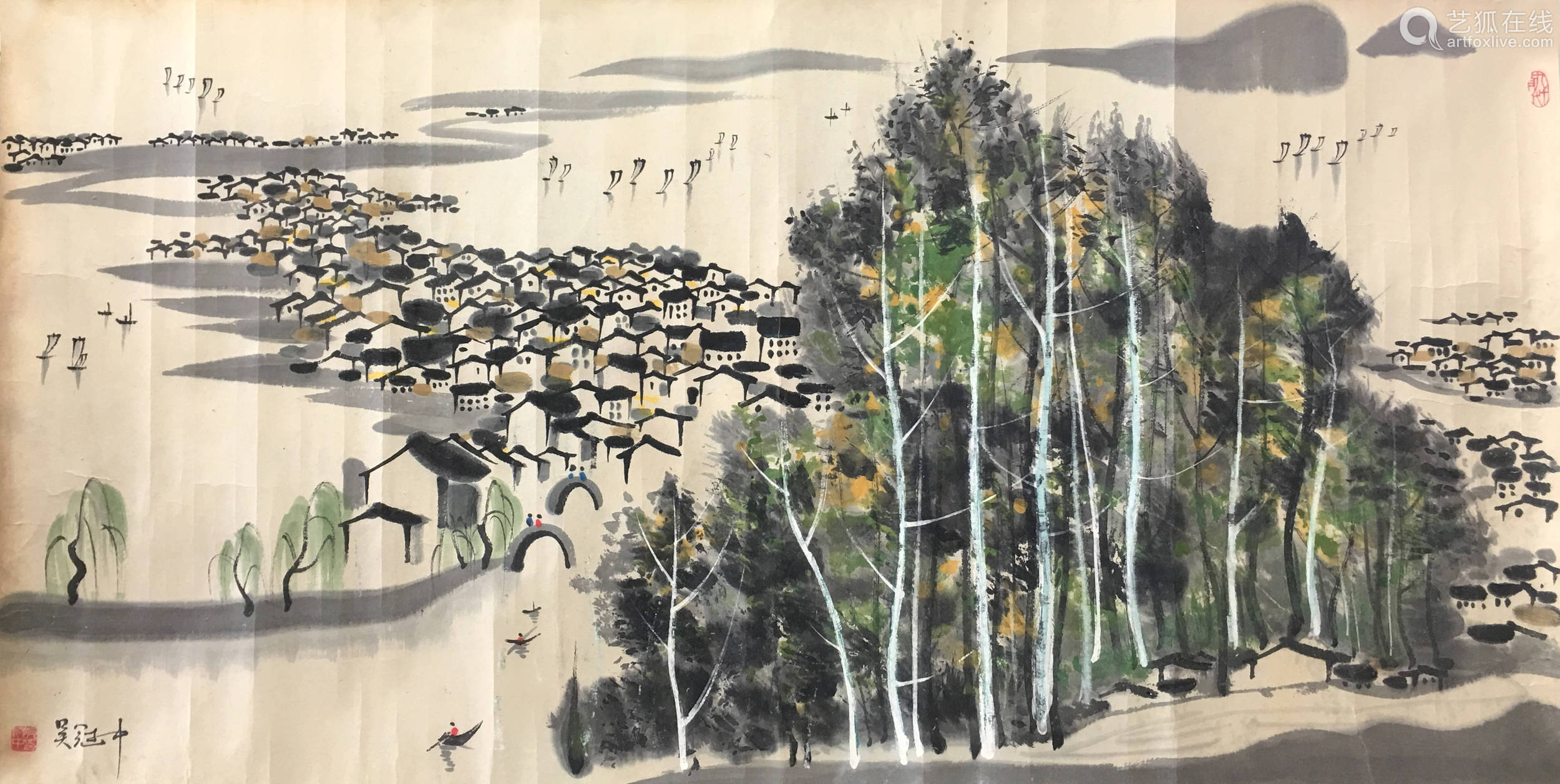 尺寸136x69cm拍品描述吴冠中(1919—2010),中国当代著名艺术大师,油画