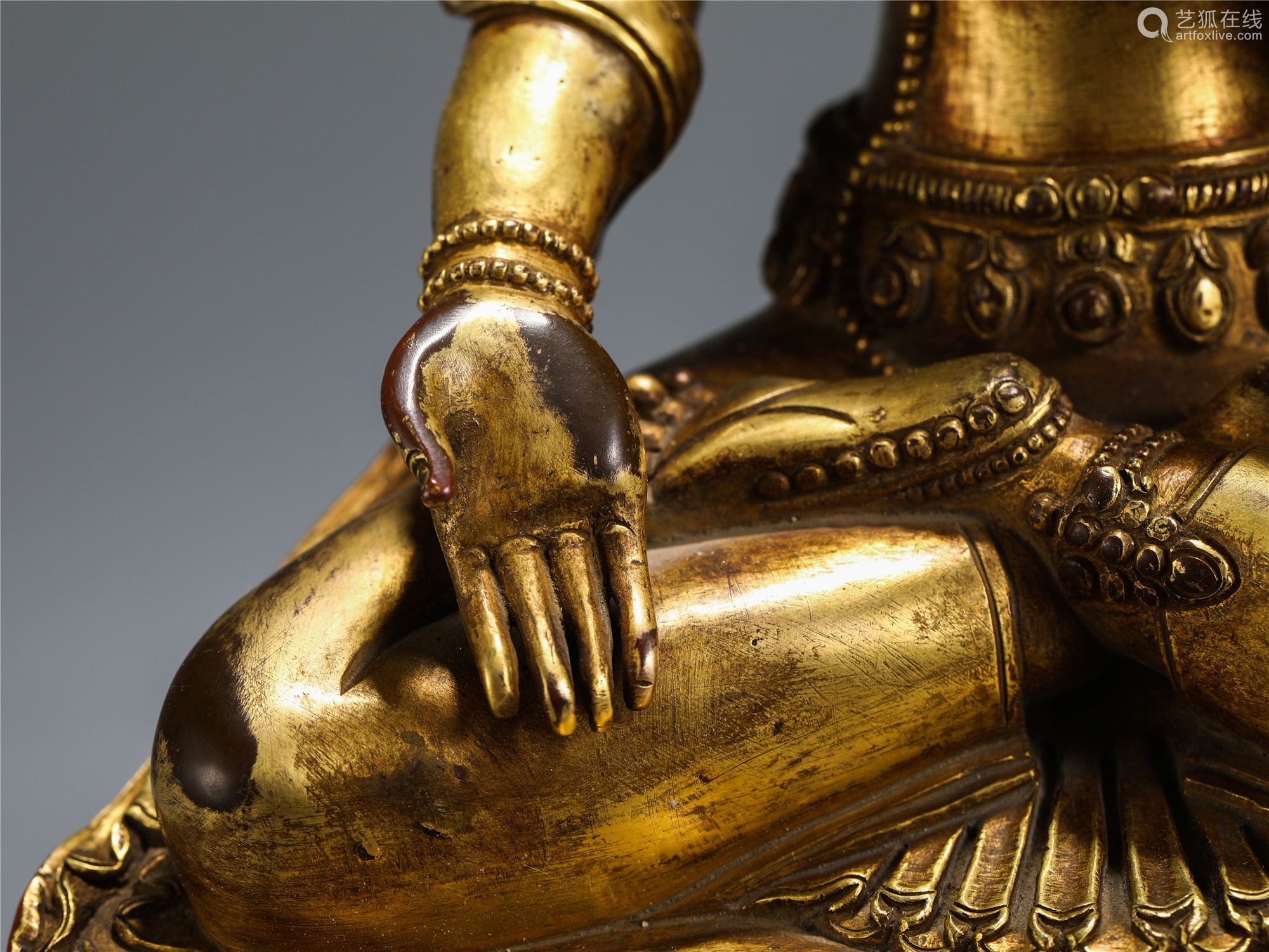 chinese gilt bronze standing avalokitesvara in box