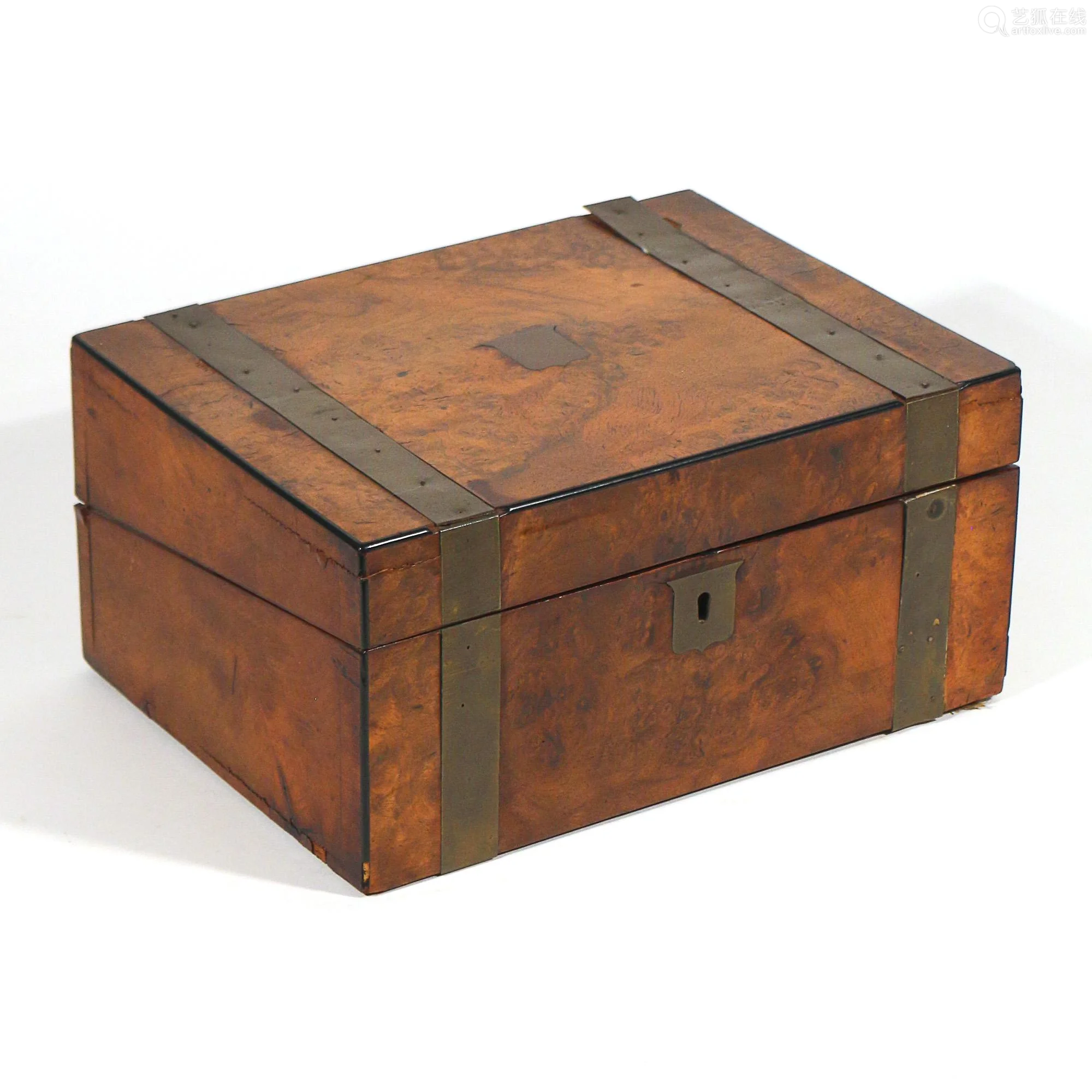 burl wood travel writing box