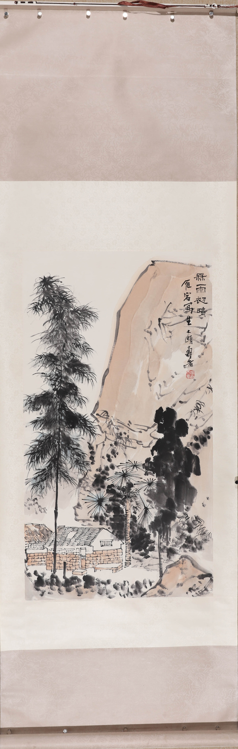 潘天寿 骤雨初晴 设色纸本立轴