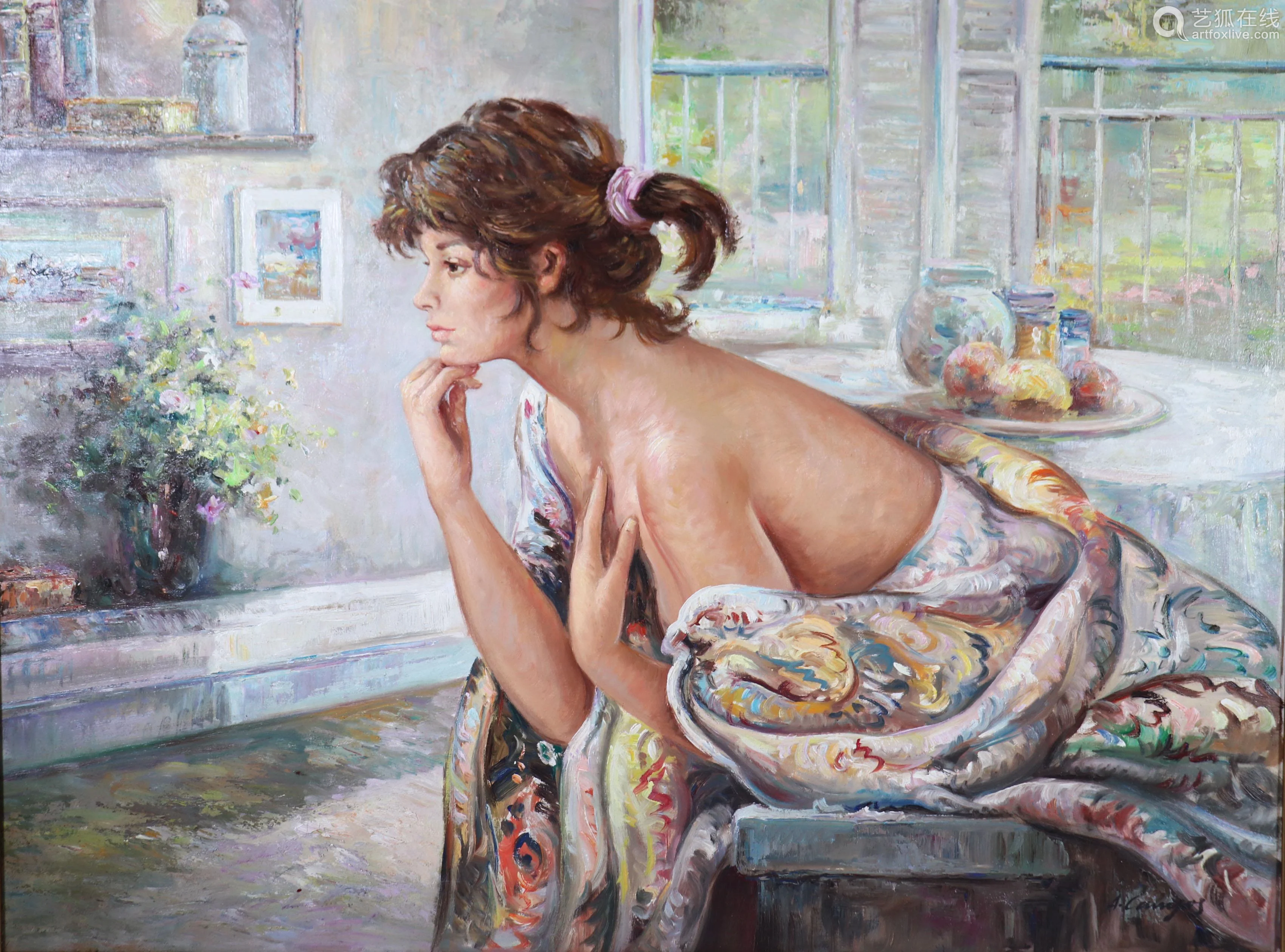 a campos; oil canvas, beautiful girl