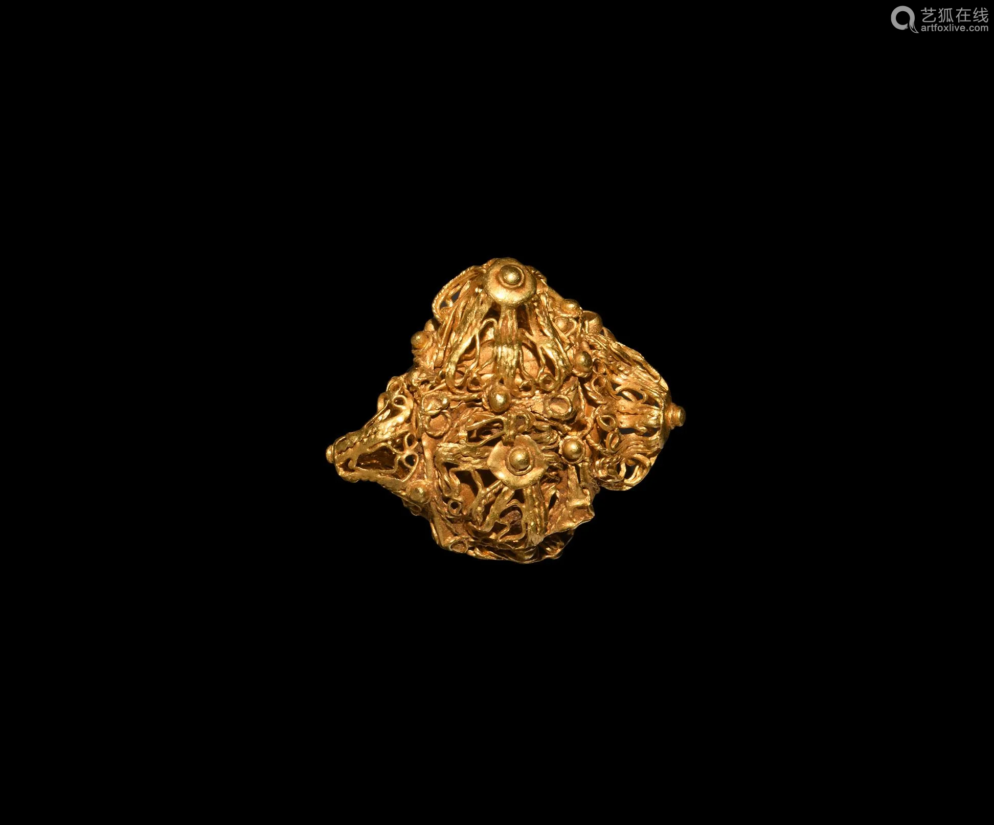 viking elaborate gold filigree mount