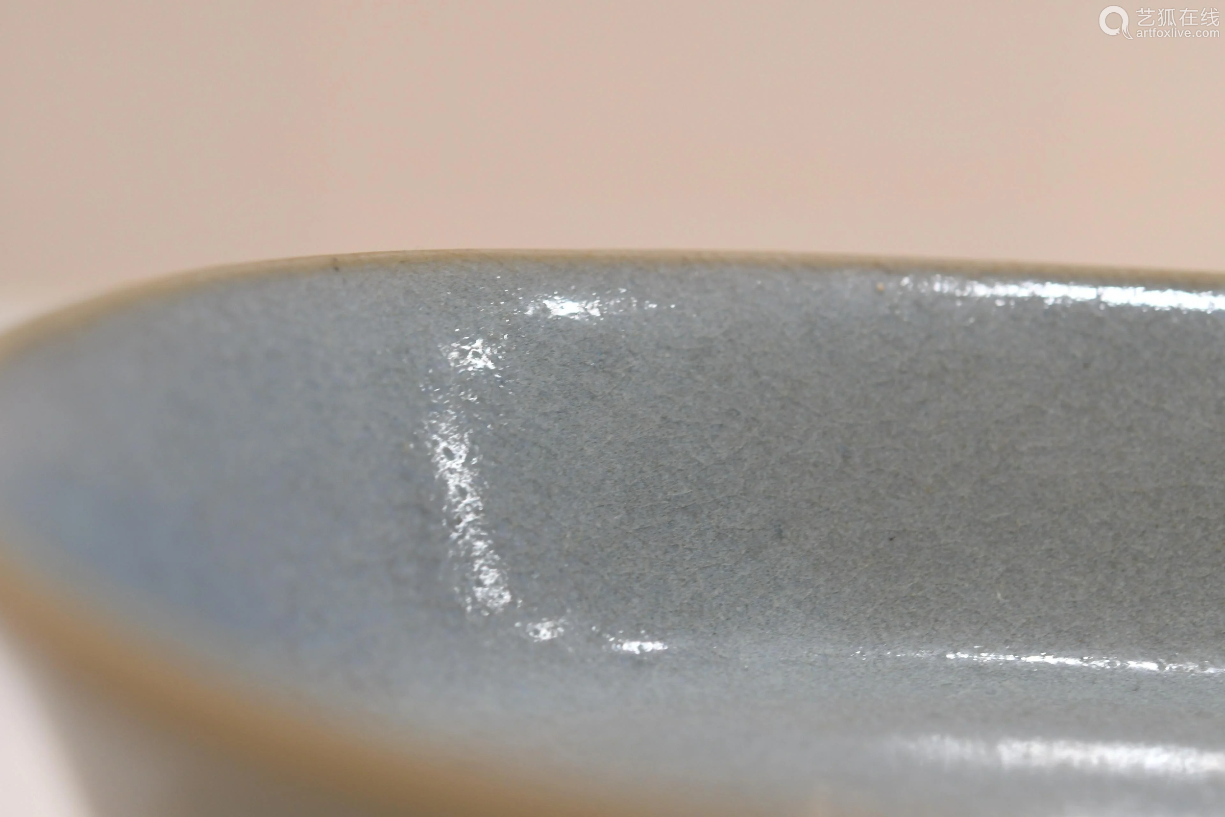 pale bule glaze footed square bowl