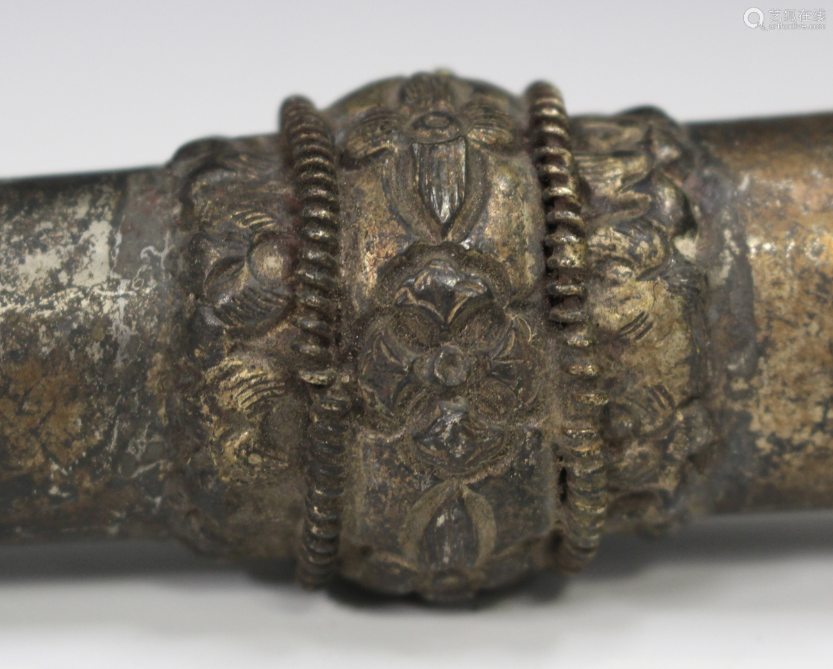 a tibetan silvered copper kangling (trumpet), probably early