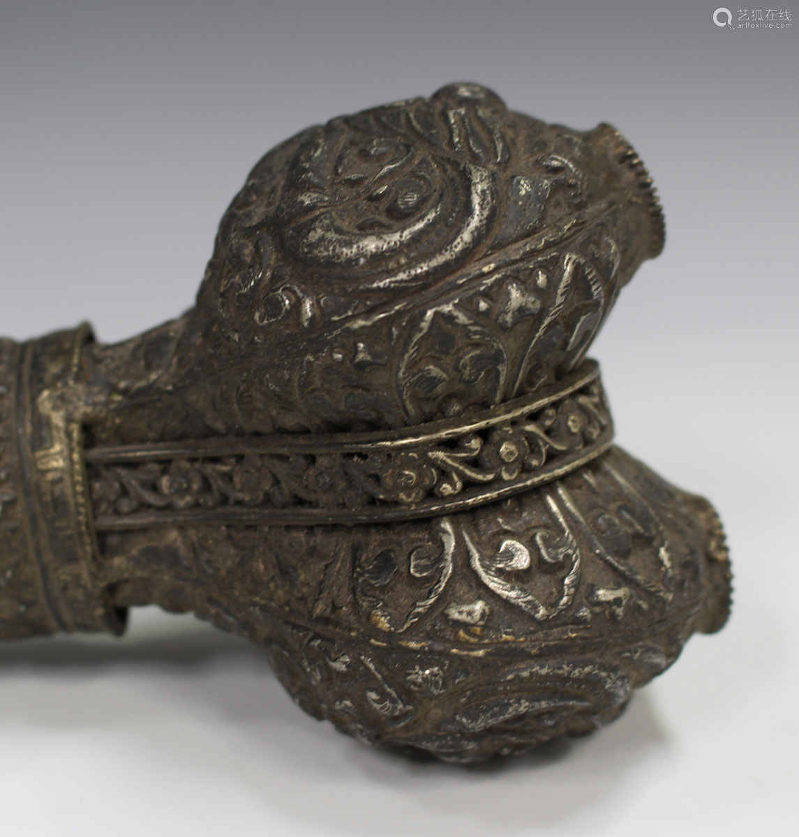 a tibetan silvered copper kangling (trumpet), probably early