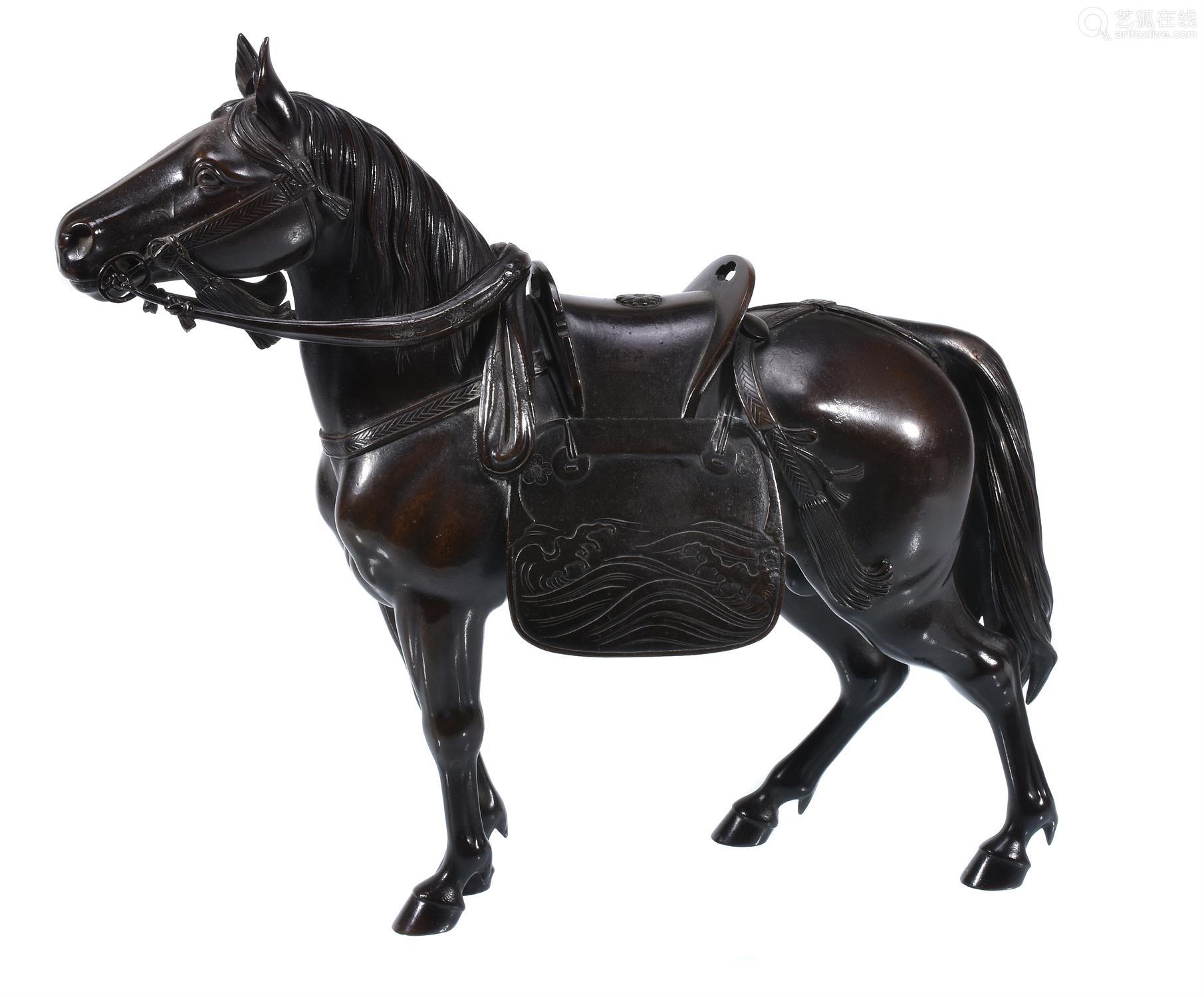 a bronze model of a horse