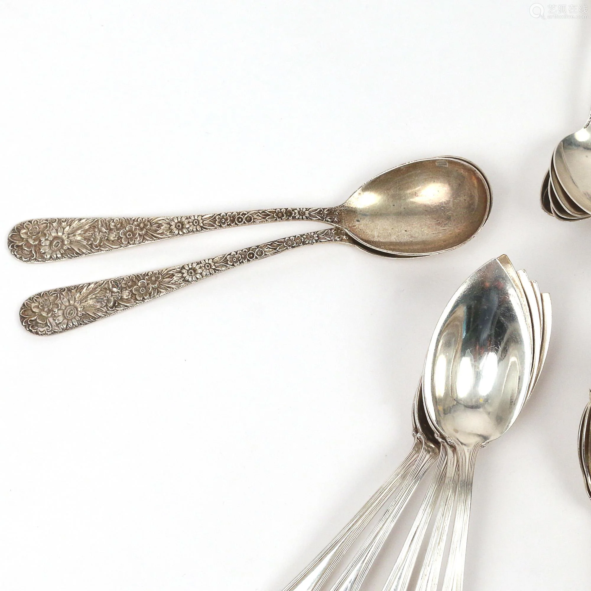 (28pc) various sterling silver spoons