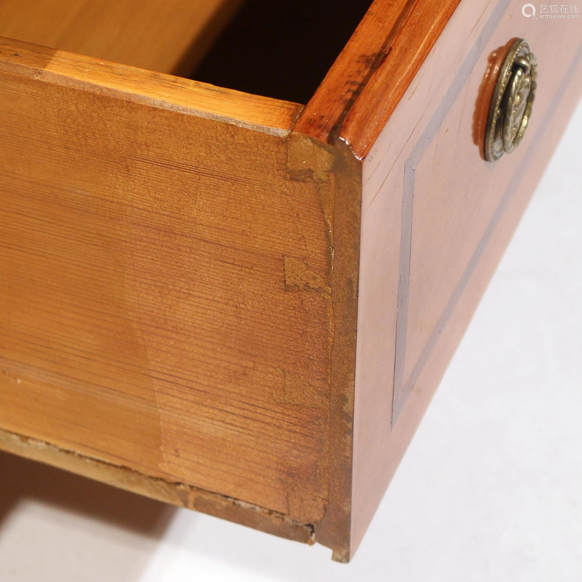 18th century scandinavian birchwood inlaid chest