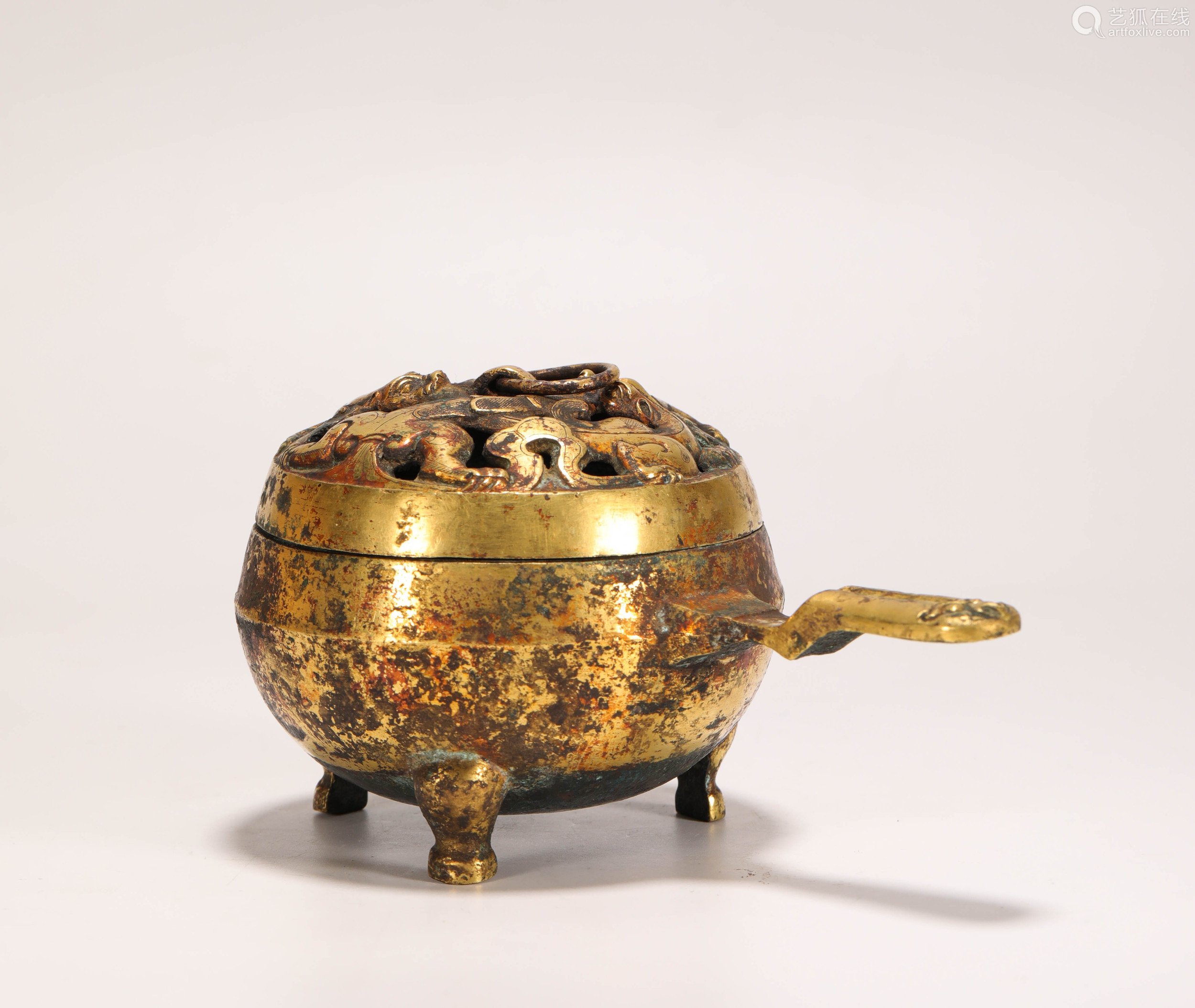 copper and golden censer from han汉代铜鎏金熏炉