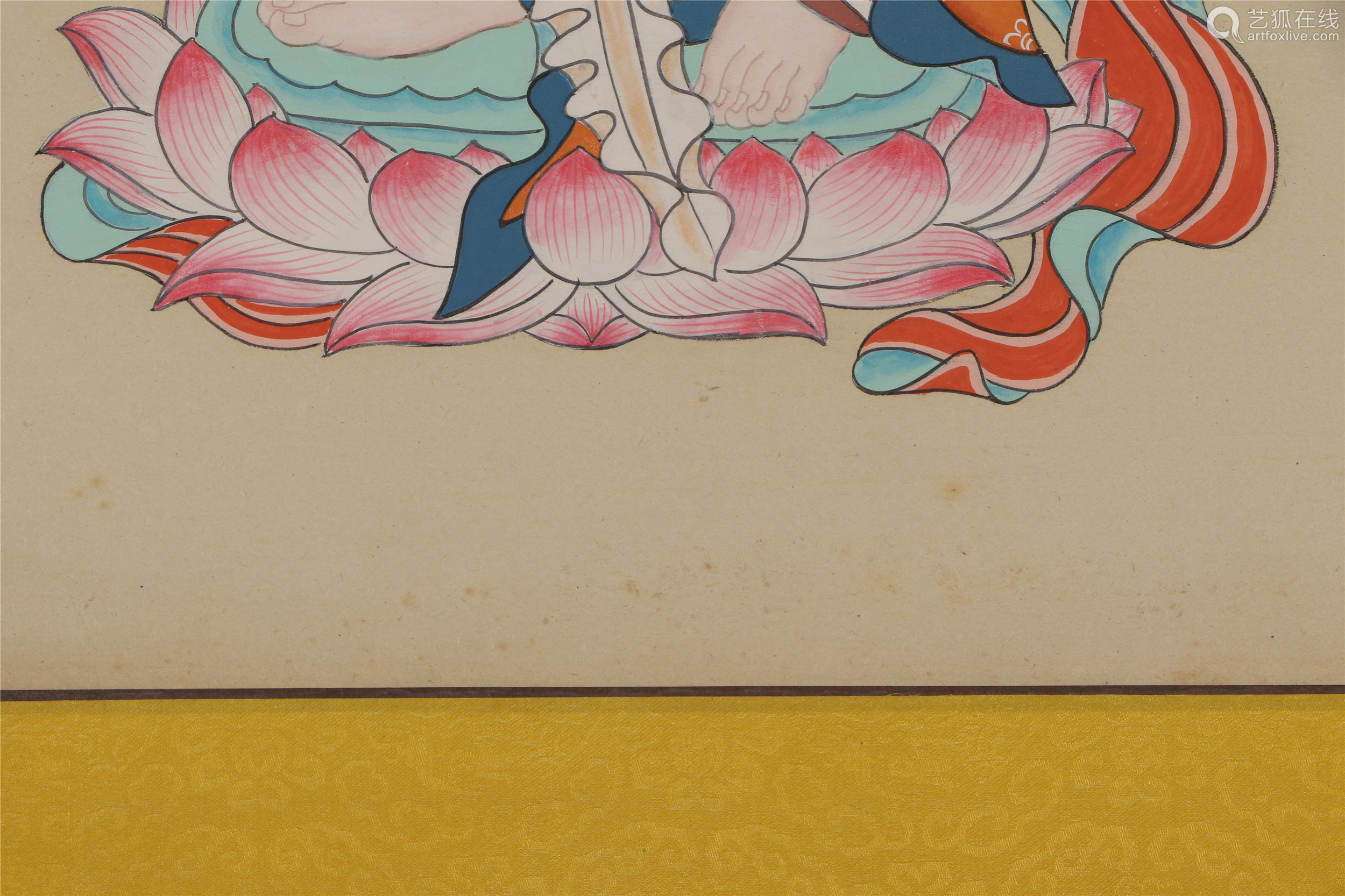 chinese color figure painting of bodhisattva guanyin