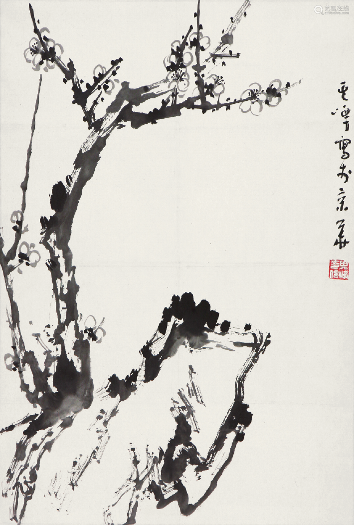 孙其峰(b.1920)墨梅 水墨 纸本立轴