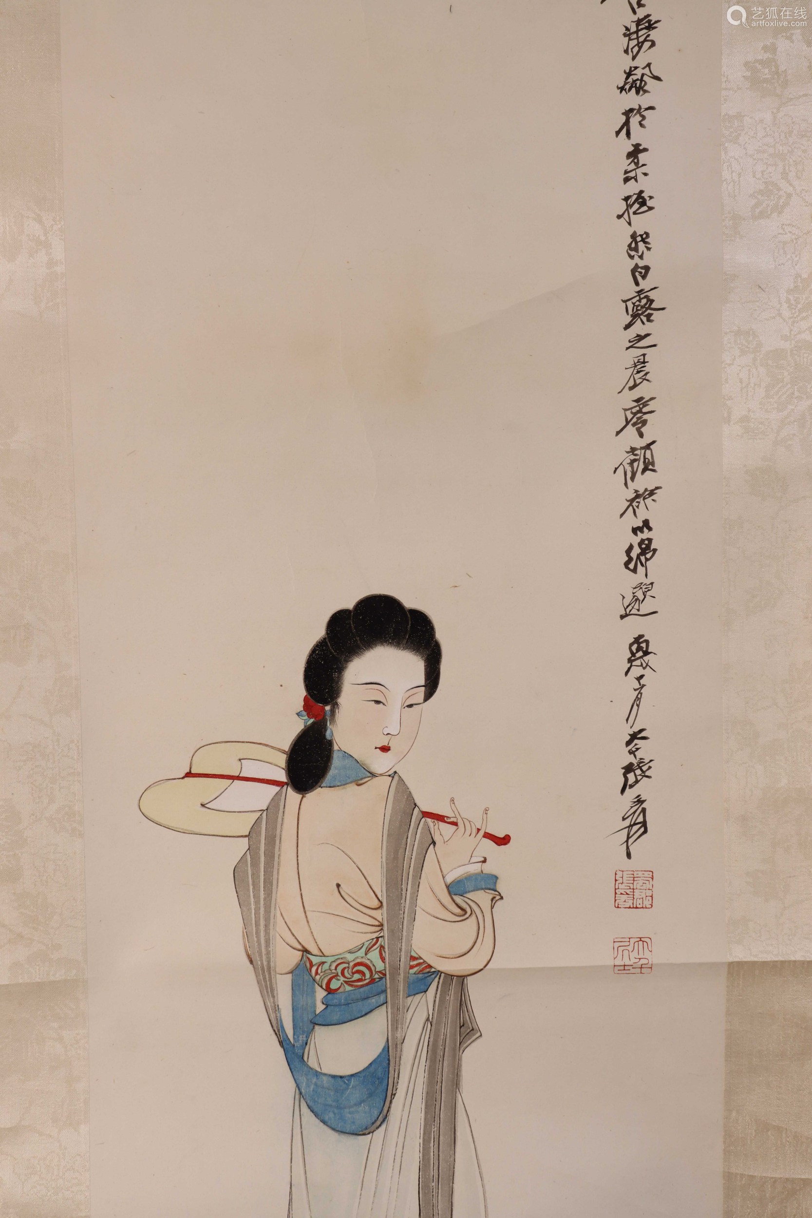 张大千仕女图(lot001-028为同一藏家)纸本镜片