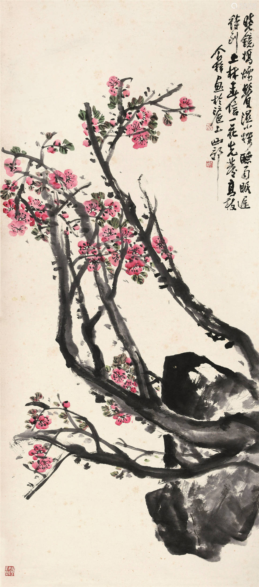 1897～1988 王个簃 桃花春信图