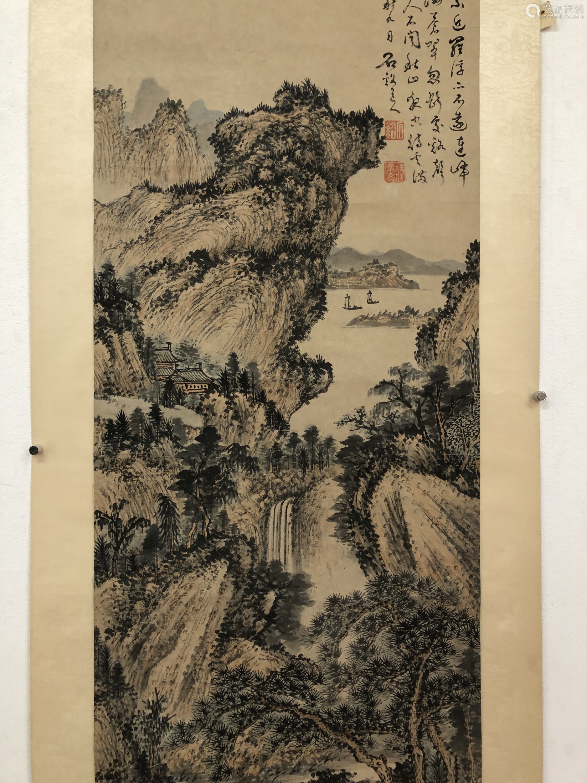 1612-1673 石溪(清 1662年作 山水 设色纸本 立轴