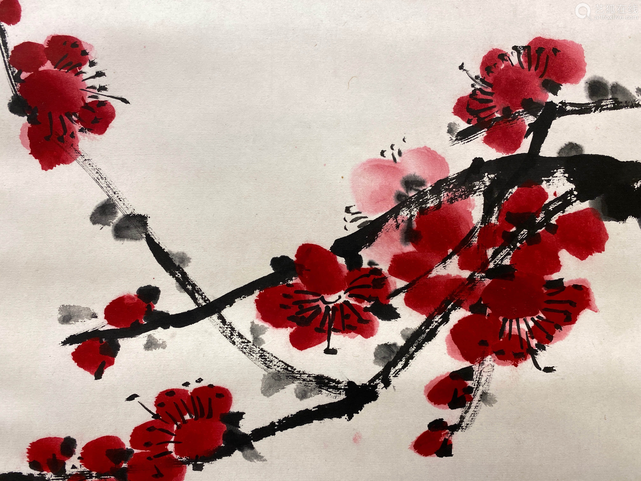 1918-2010 娄师白 红梅 设色纸本 立轴