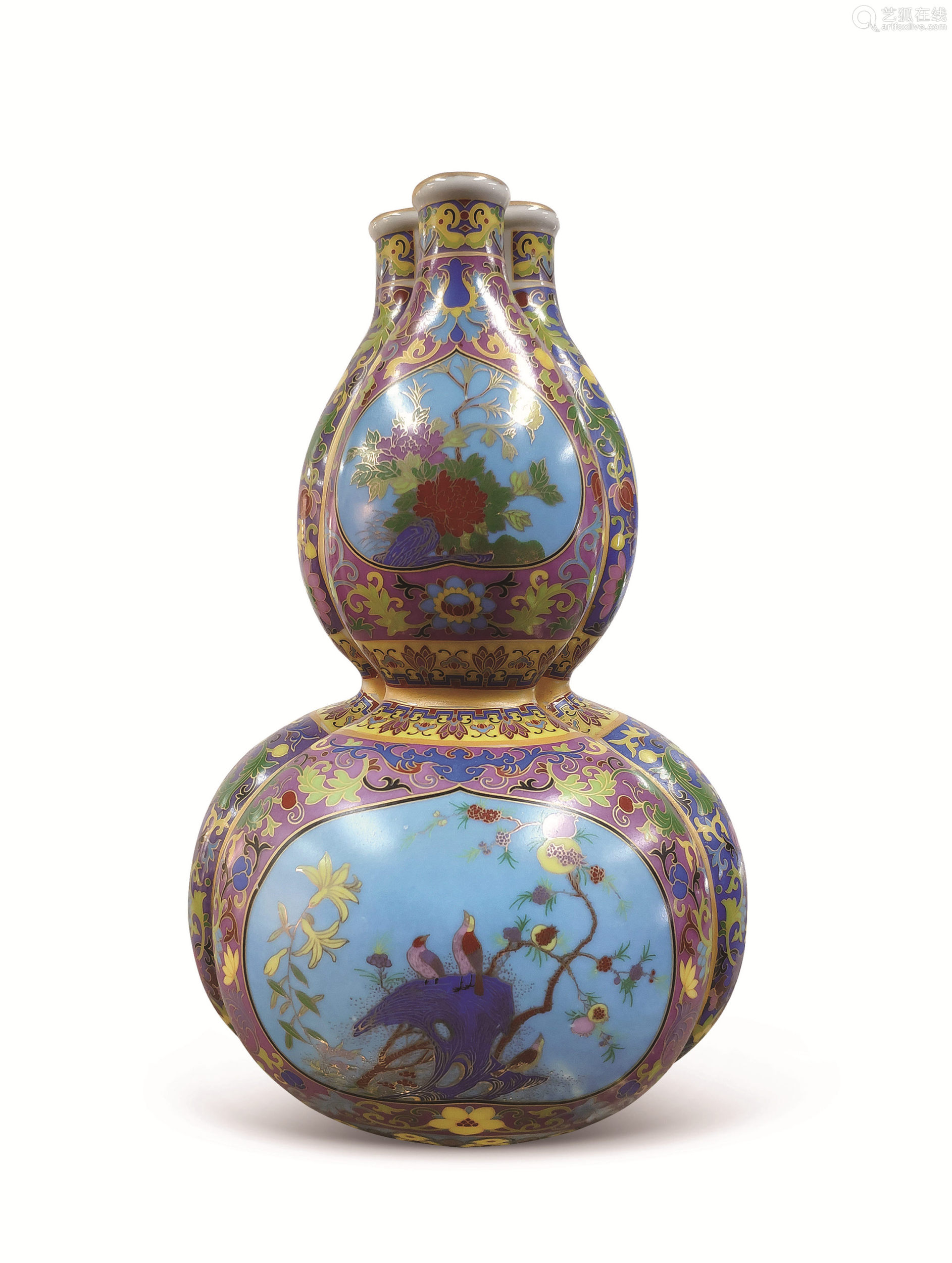 瓷胎画珐琅葫芦瓶