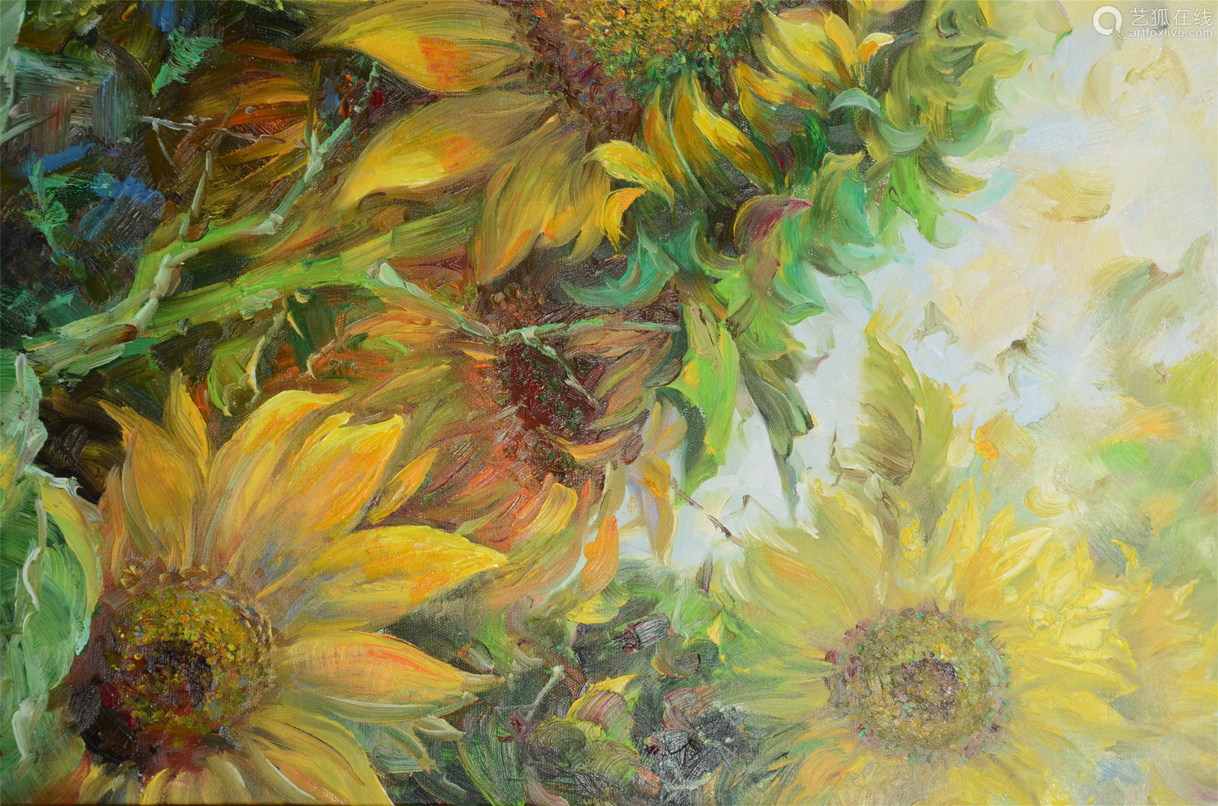 the sunflower,a north korean oil painting