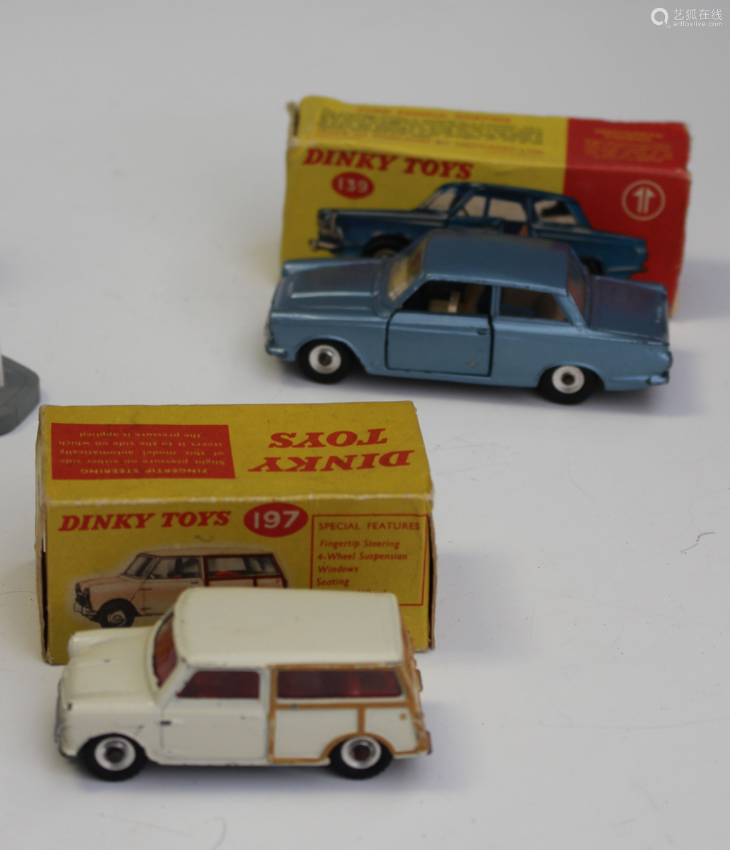 ten dinky toys cars, comprising a no. 138 hillman imp, a no.