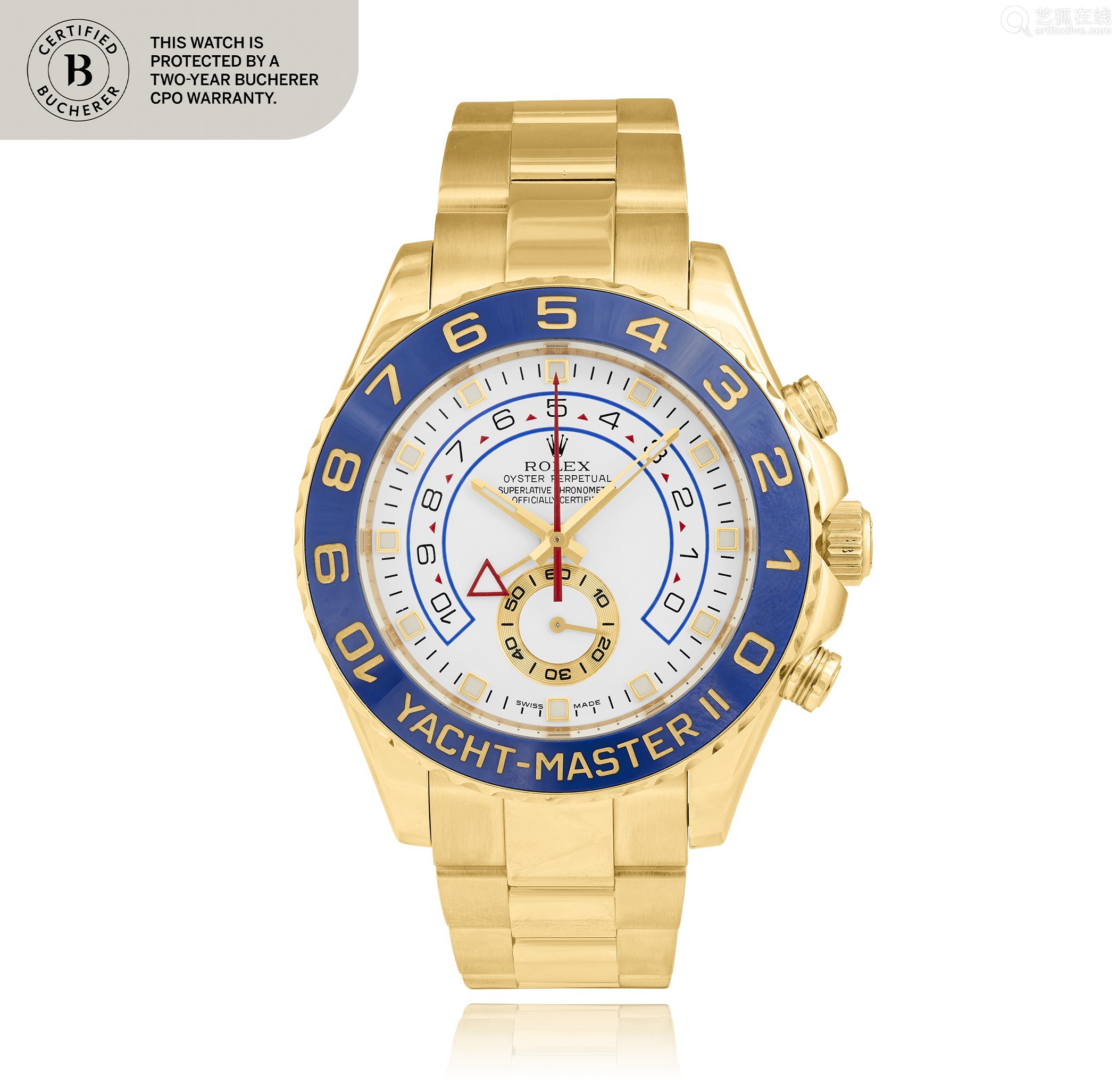 rolex yacht-master ii, ref. 116688 yellow gold flyback chron.