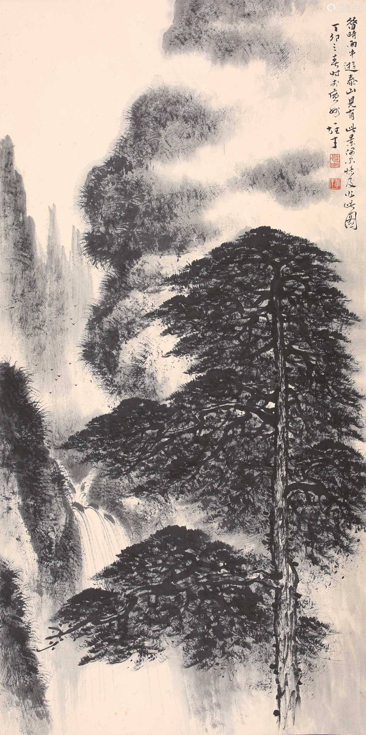 黎雄才山水纸本设色立轴