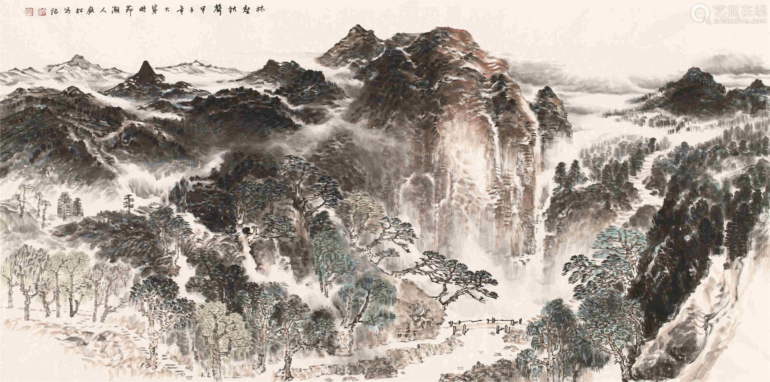 许钦松1984年作林壑秋声镜片设色纸本