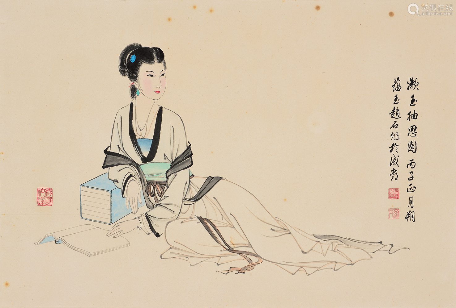 赵蕴玉(1916～2003) 为唐代女诗人造像 镜芯 纸本