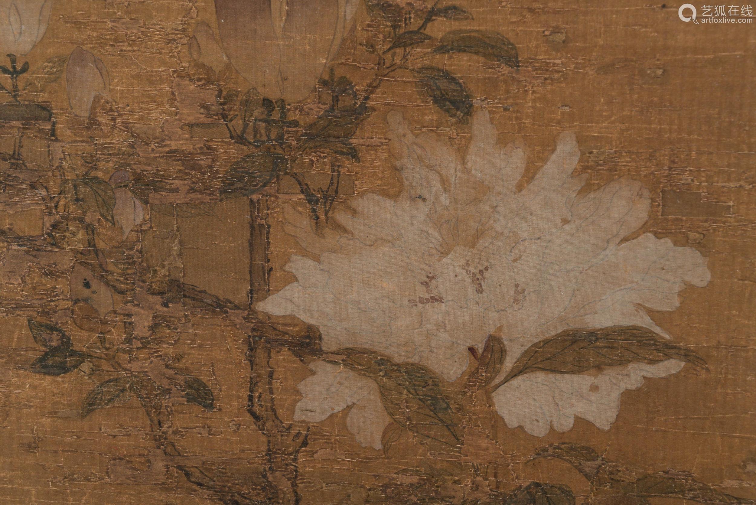 qingdynastyframedhuangyueflowerpainting