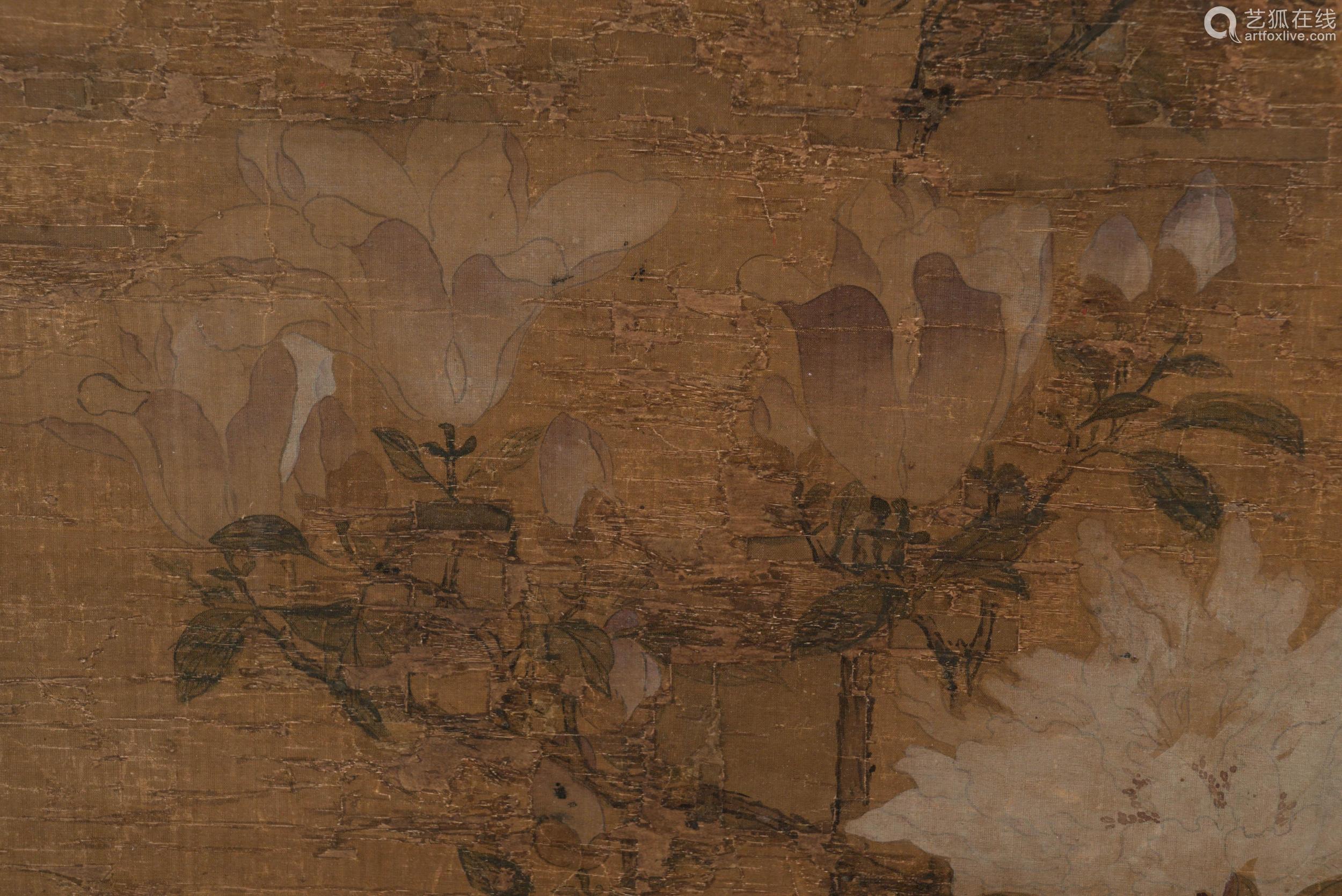 qingdynastyframedhuangyueflowerpainting