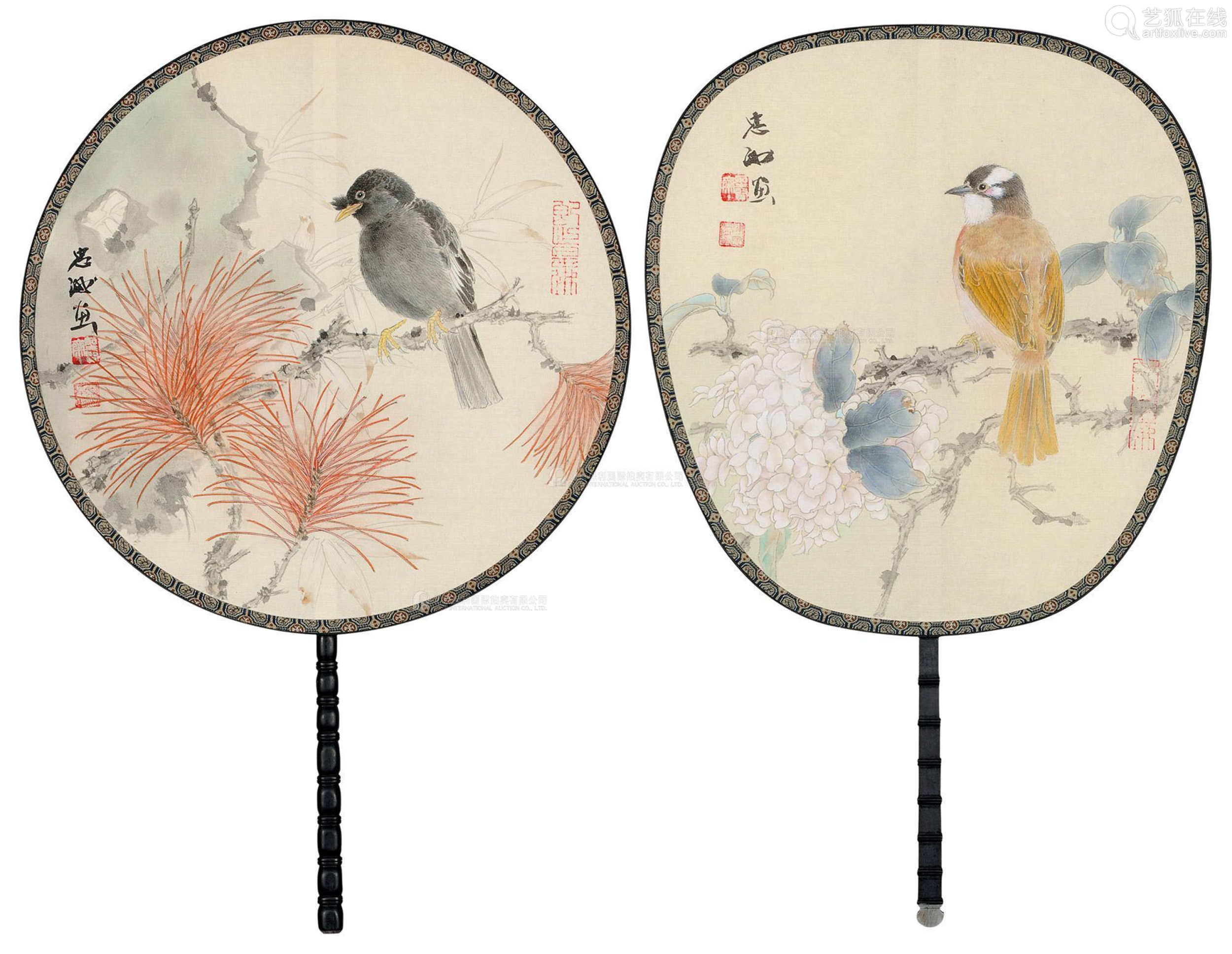 1970) 花鸟团扇 团扇 设色绢本