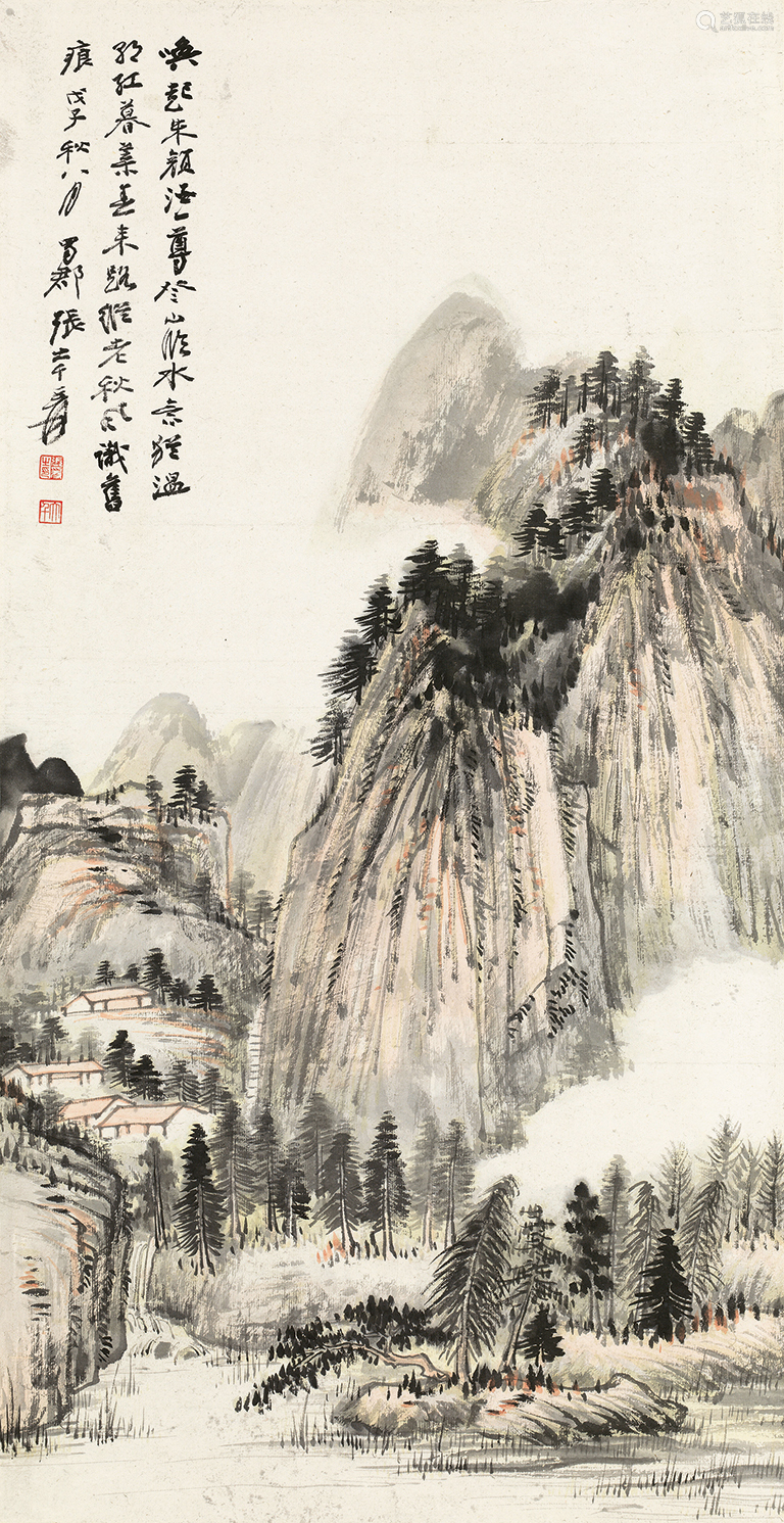 张大千(1899～1983 1948年作 秋山图 立轴 设色纸本