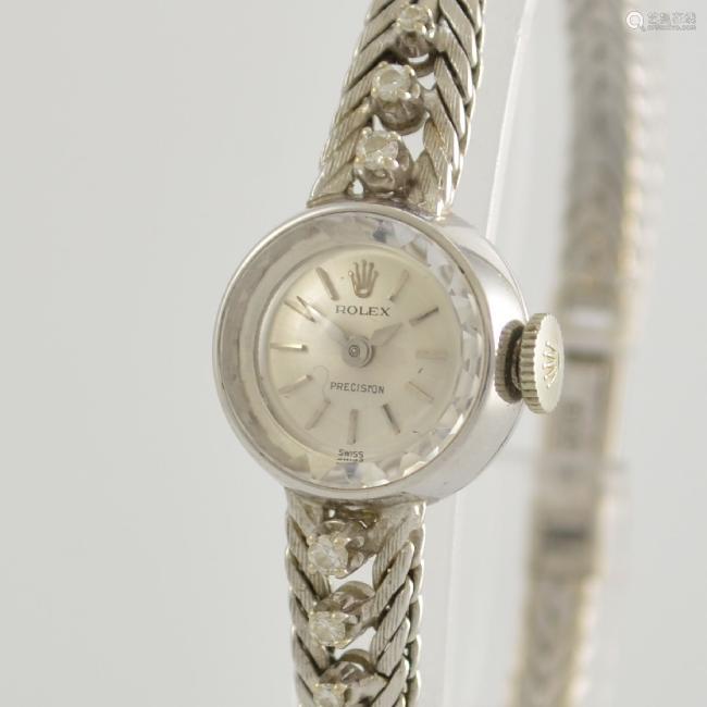 rolex precision 18k white gold ladies wristwatch