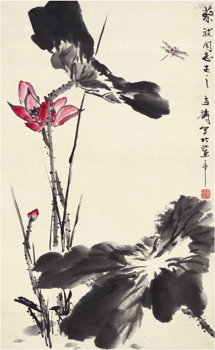 王雪涛(1903～1982) 夏荷图 设色纸本 立轴