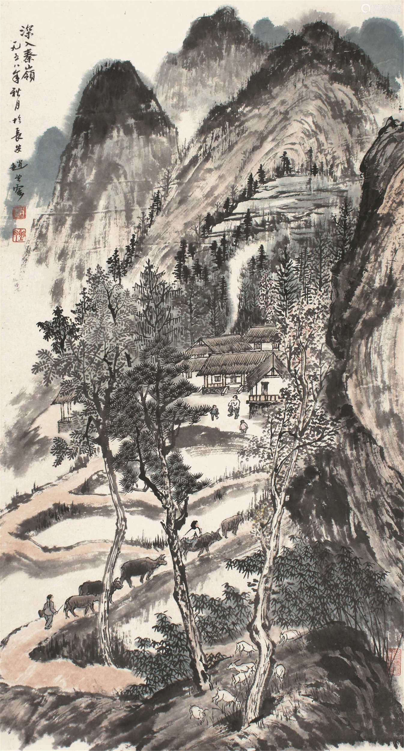 纸本 形制:立轴 赵望云(1906年9月30日-1977年3月29日),现代画家,河北