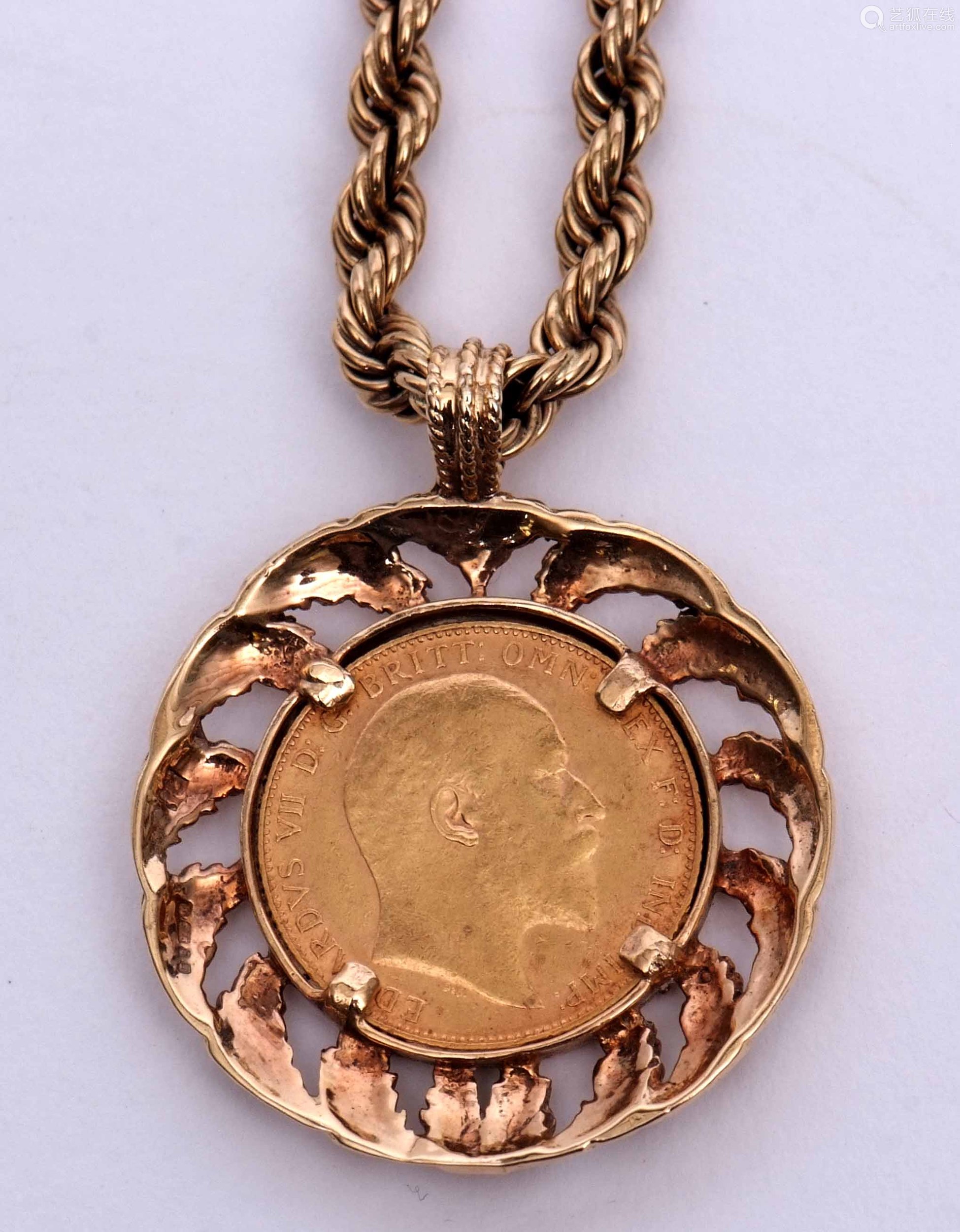 edwardviigoldsovereigninaheavy9ctgoldpendantmountsuspendedona