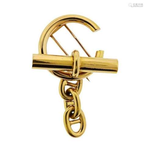 French 18k Gold Brooch Pin