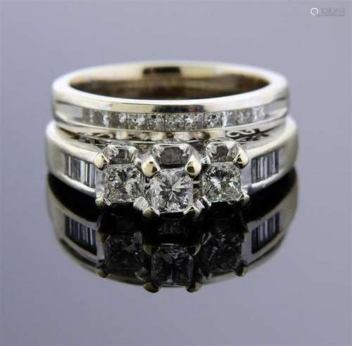 14k Gold Diamond Engagement Bridal Ring Set