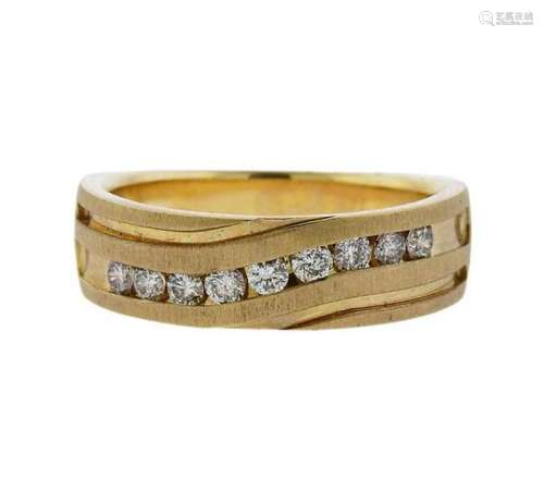 10K Gold Diamond Wedding Band Ring