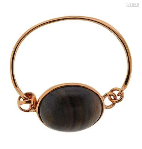 Di Modolo Sahara Silver Rose Gold Plated Wood Bracelet